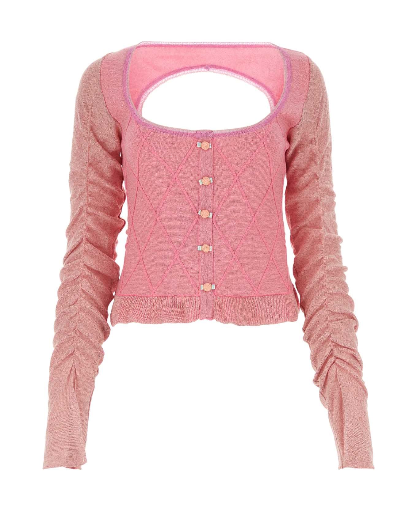 Cormio Pink Cotton Blend Elena Sweater - Pink
