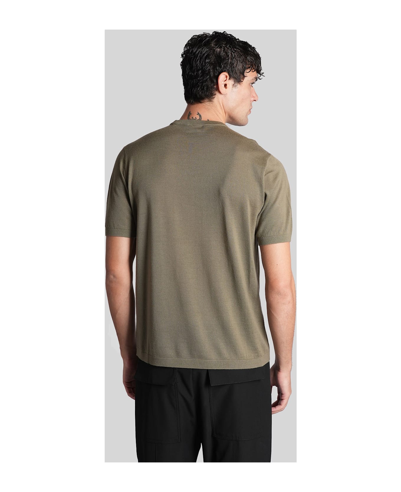 Emporio Armani T-shirt In Green Wool - green