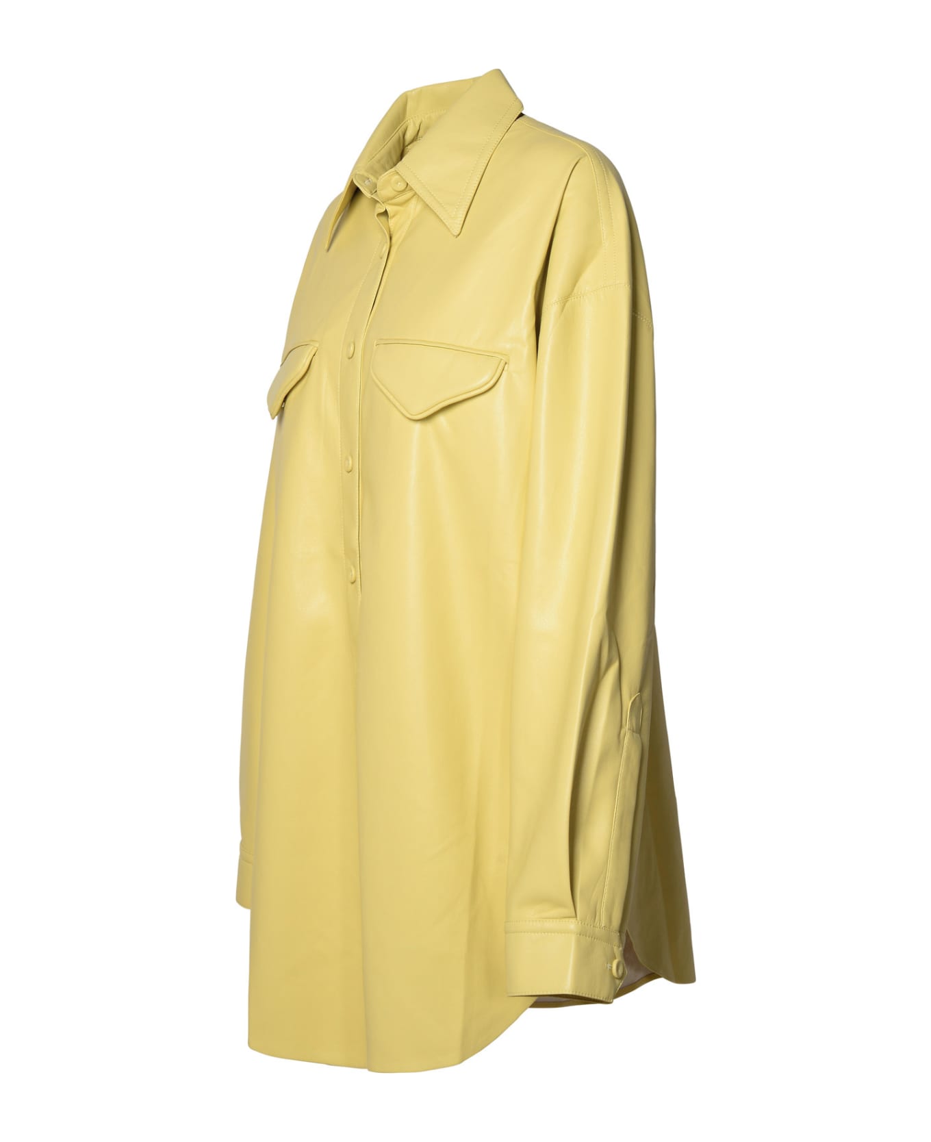 Nanushka 'kaysa' Lime Polyurethane Shirt - Yellow シャツ