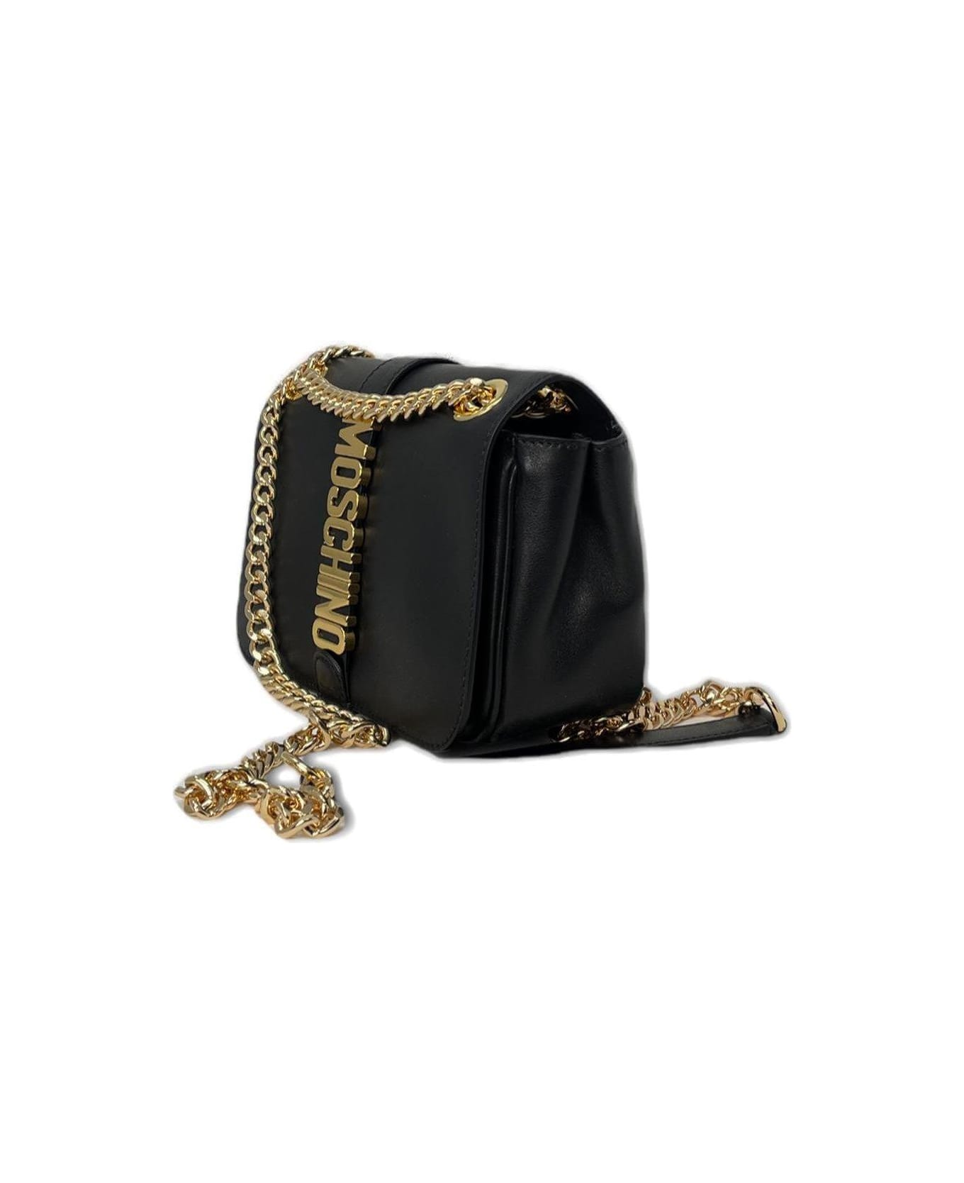 Moschino Lettering Logo Belt Shoulder Bag - Nero