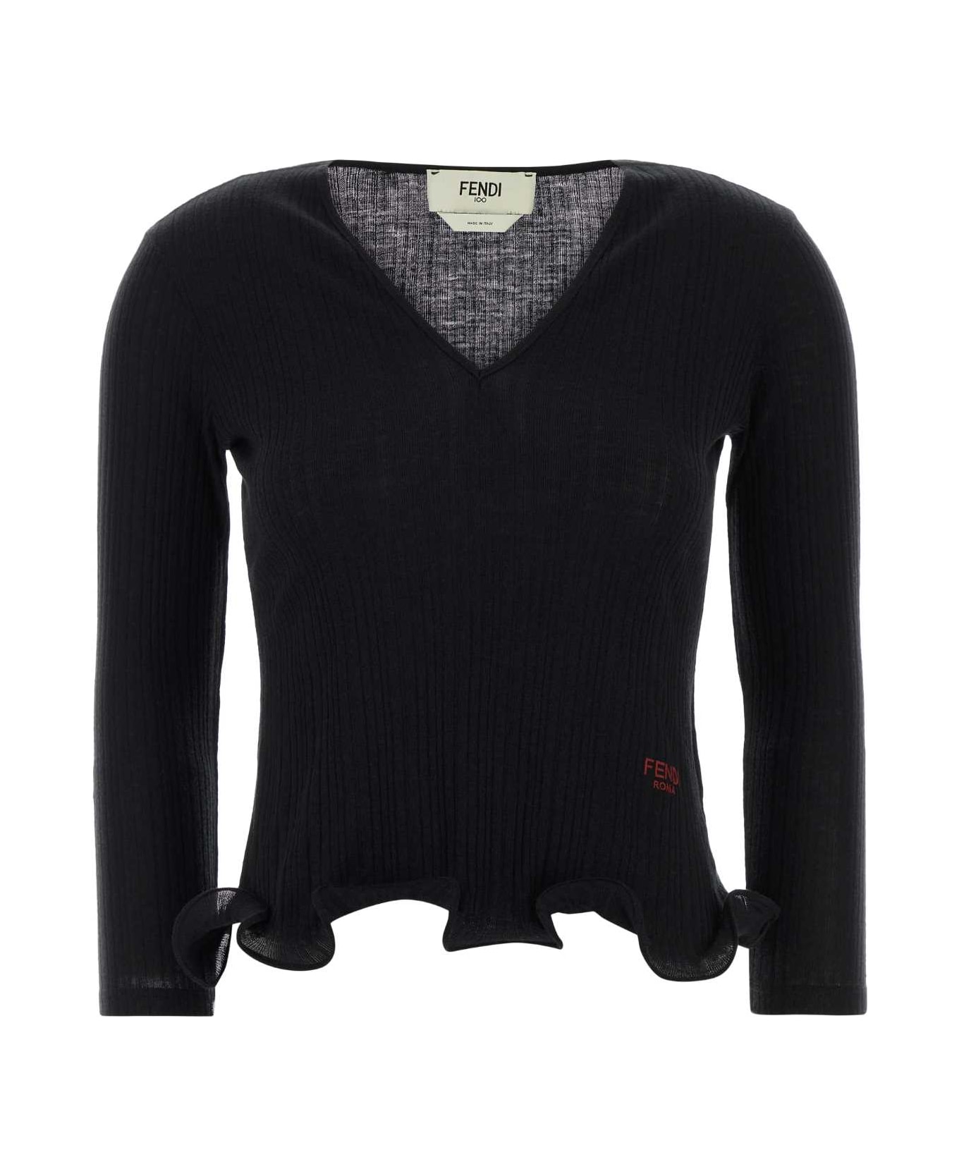 Fendi Black Wool Top - Black