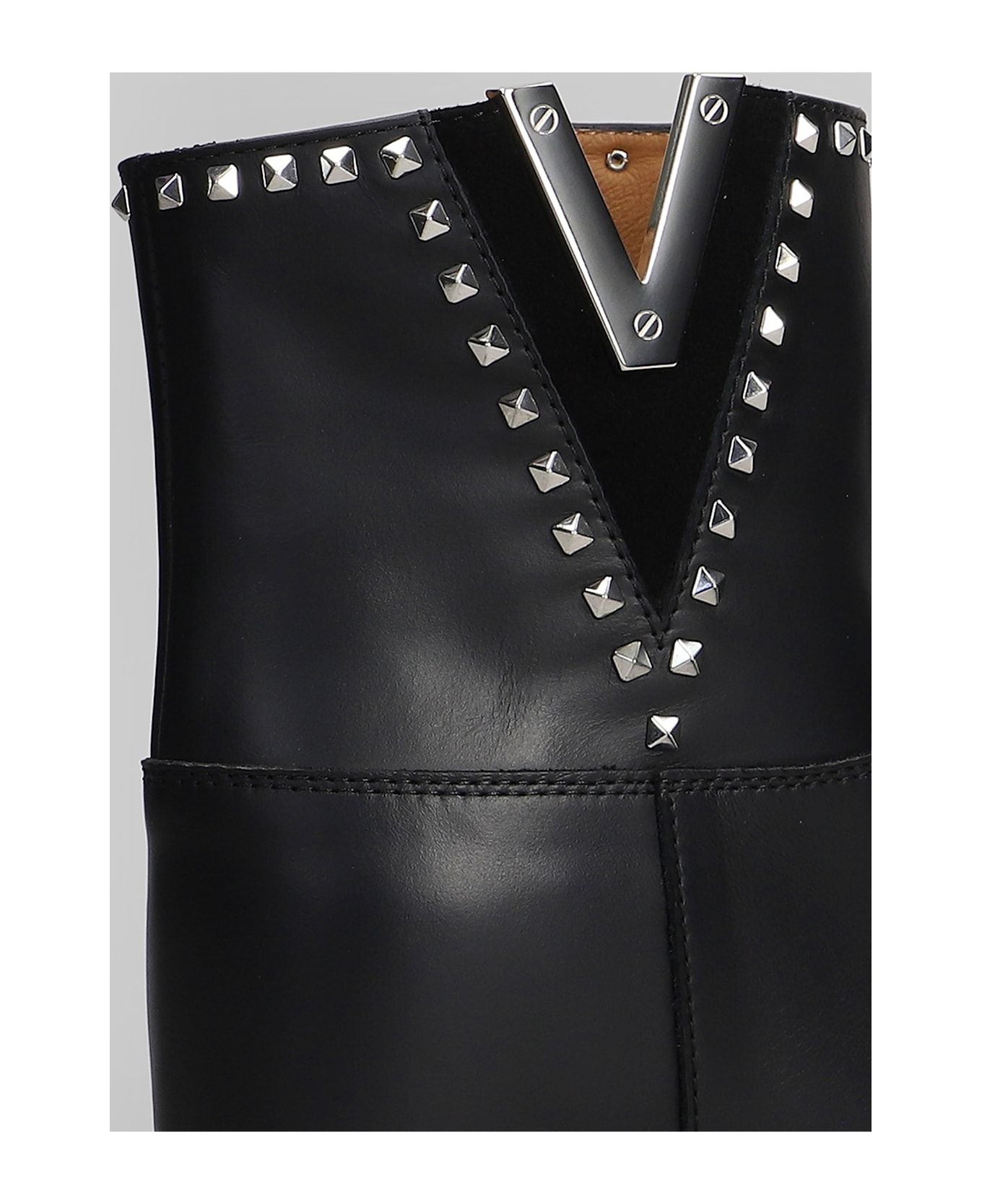 Via Roma 15 Ankle Boots Inside Wedge In Black Leather - black