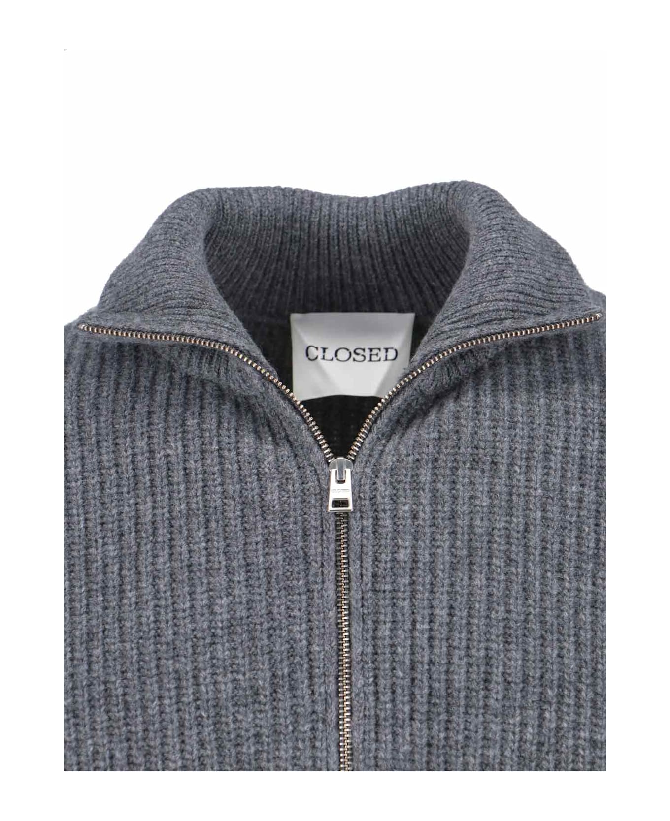Closed Zip Sweater - Gray