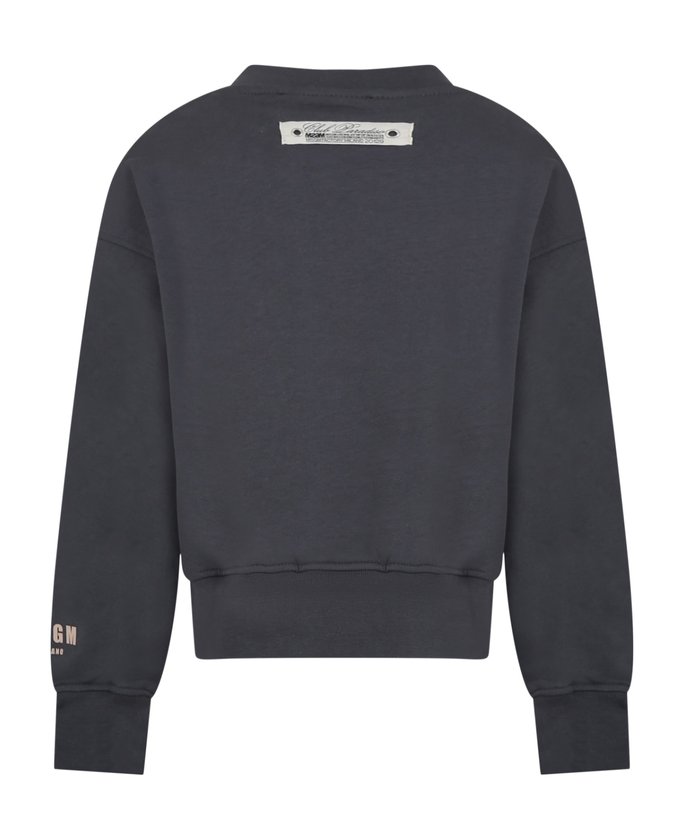 MSGM Grey Sweatshirt For Boy With Logo - Grey ニットウェア＆スウェットシャツ