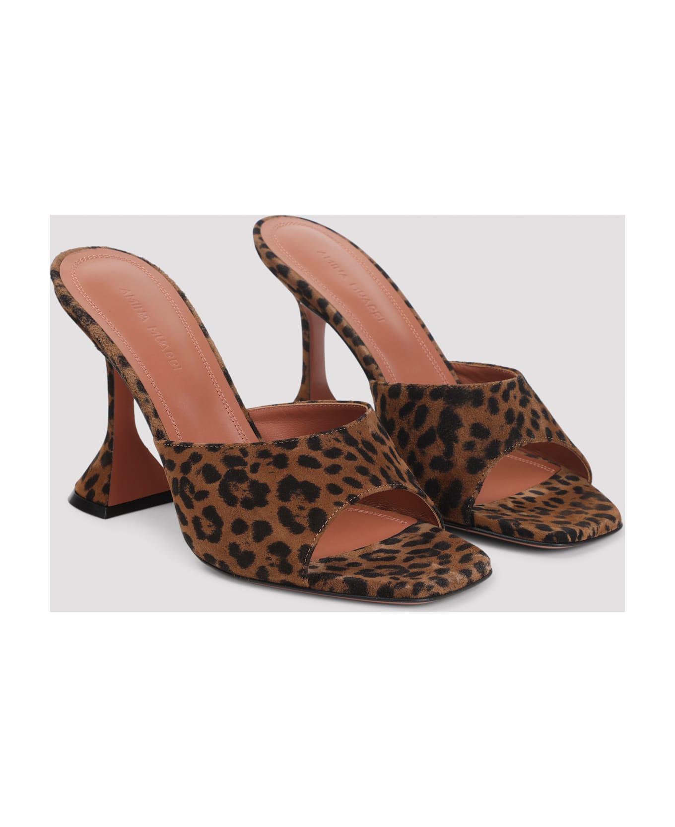 Amina Muaddi Lupita 95 Slippers - Leopard