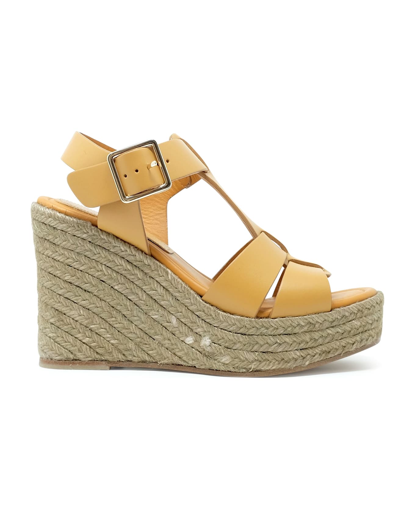 Paloma Barceló Paloma Barcelo Leather Alison Wedge Sandals - OCHRE