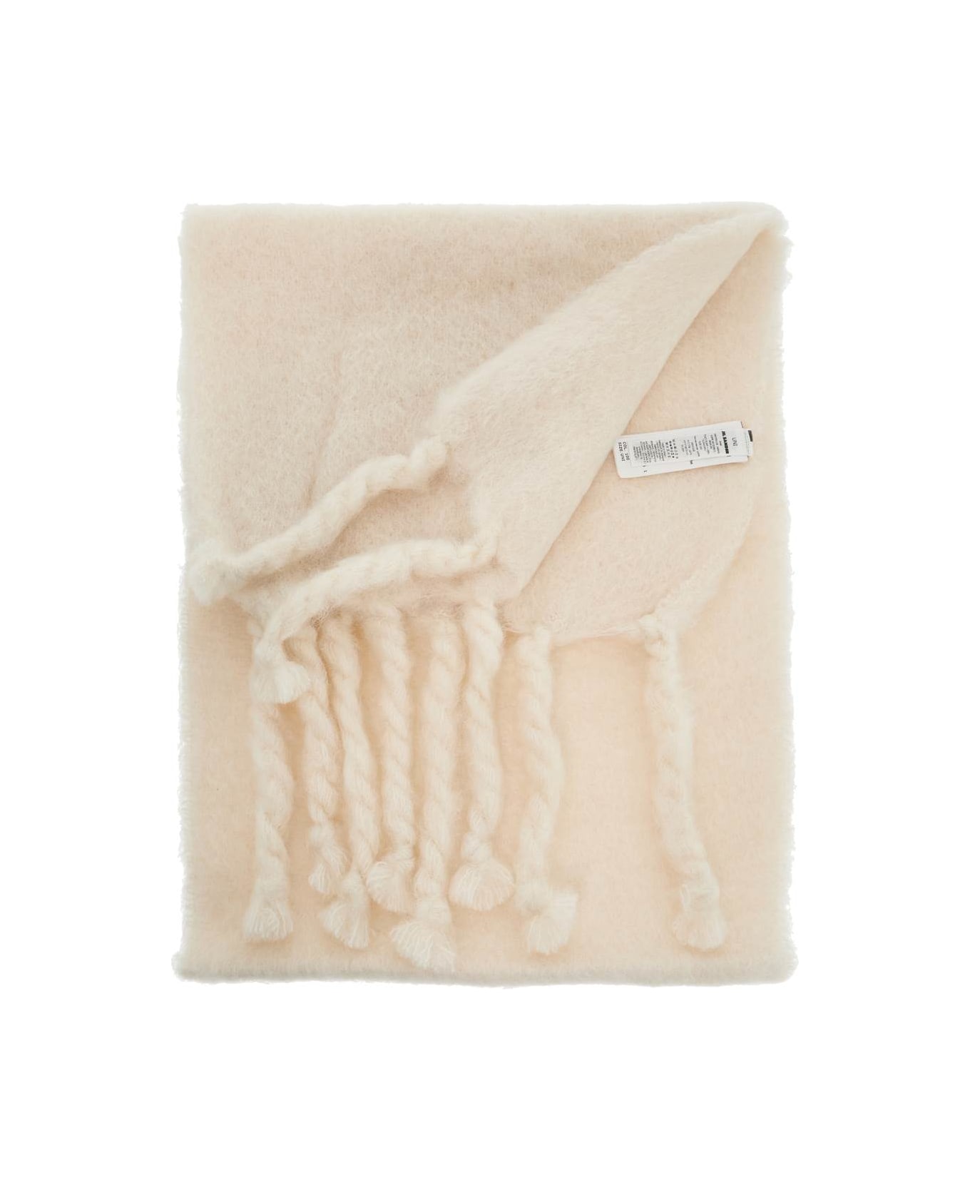Jil Sander White Mohair Blend Scarf - White