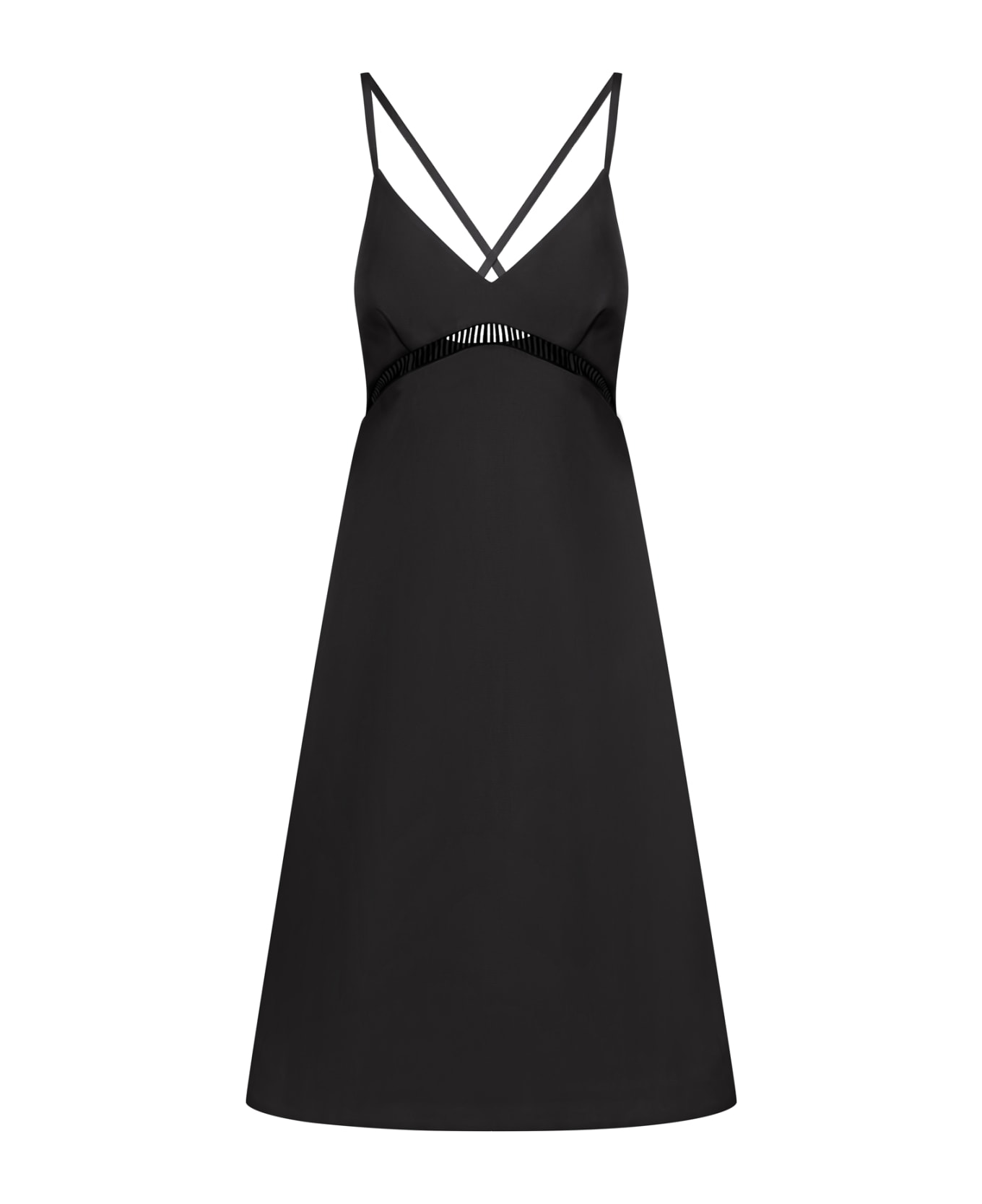 Sacai Double-faced Silk Cotton Dress - Black