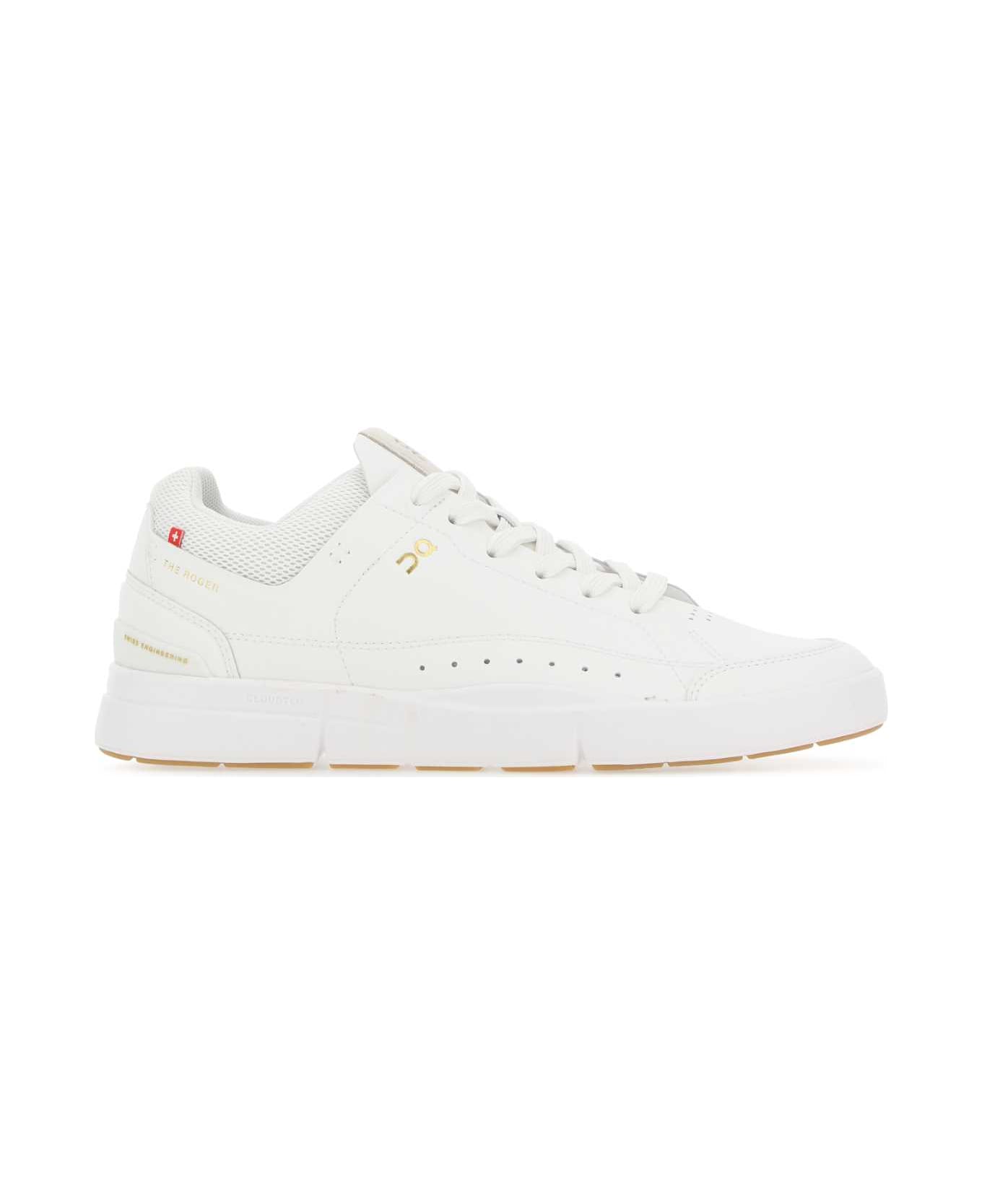 ON White Synthetic Leather And Fabric The Roger Center Court Sneakers - WHITEGUM スニーカー
