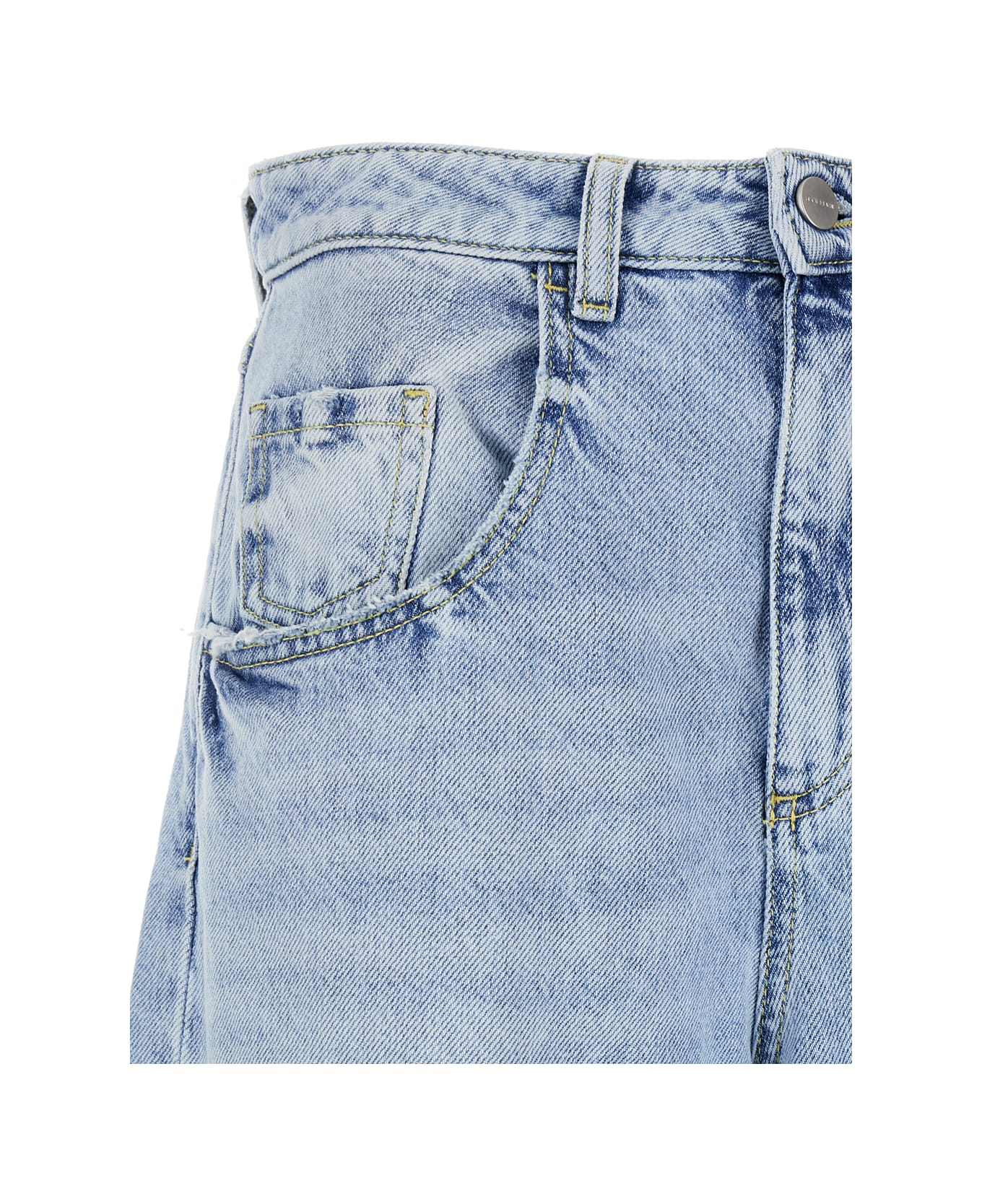 Icon Denim Light Blue Wide Leg Jeans In Denim Woman - Blu