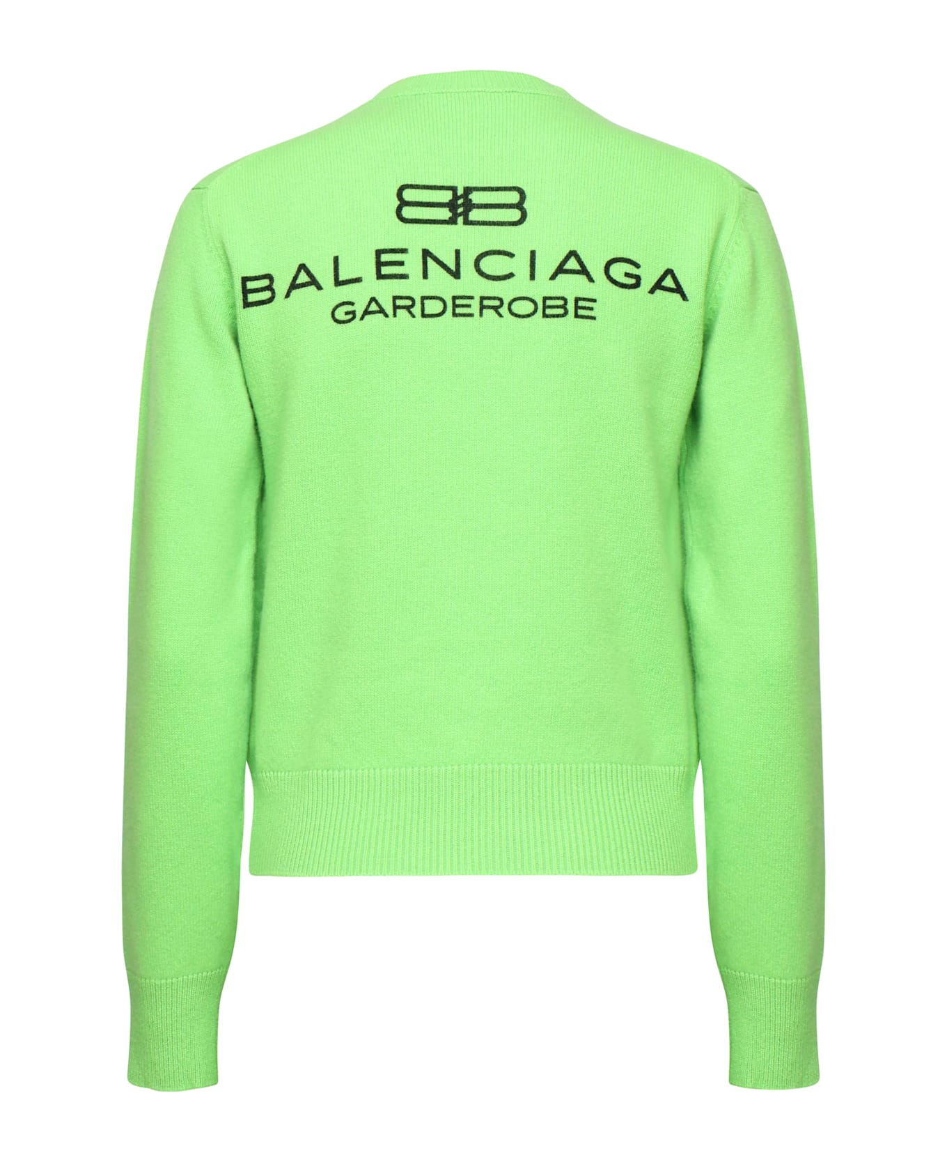 Balenciaga Crewneck Sweater With Logo - GREEN