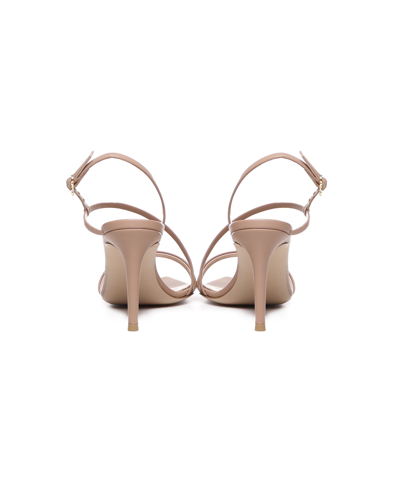 Gianvito Rossi Calfskin Sandals With Pointed Toe - Praline