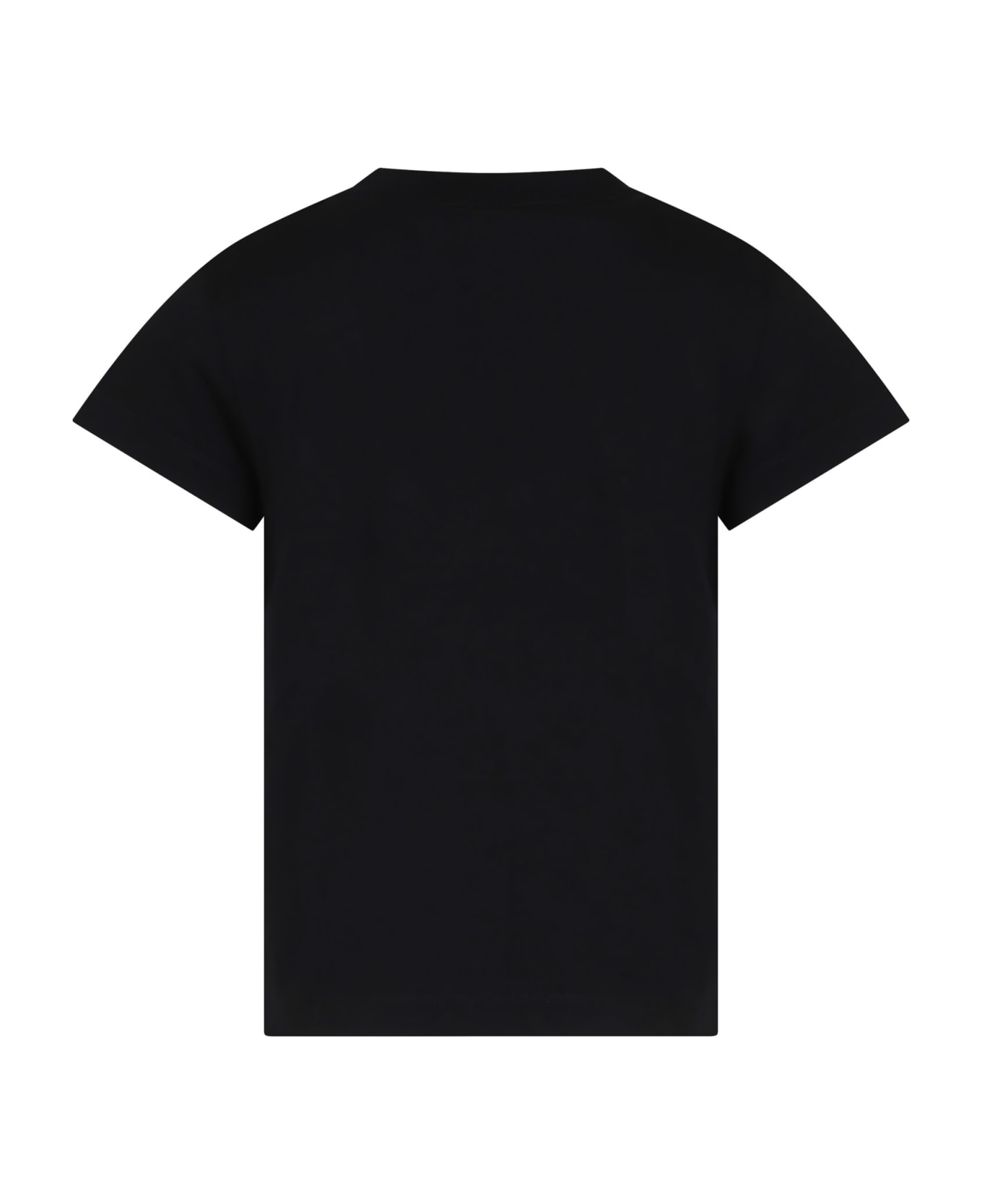 Balmain Black T-shirt For Girl With Logo And Studs - Black