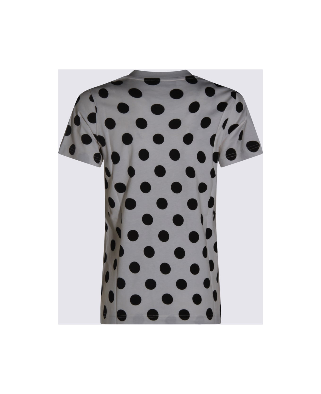 Moschino White And Black Cotton T-shirt - Ivory