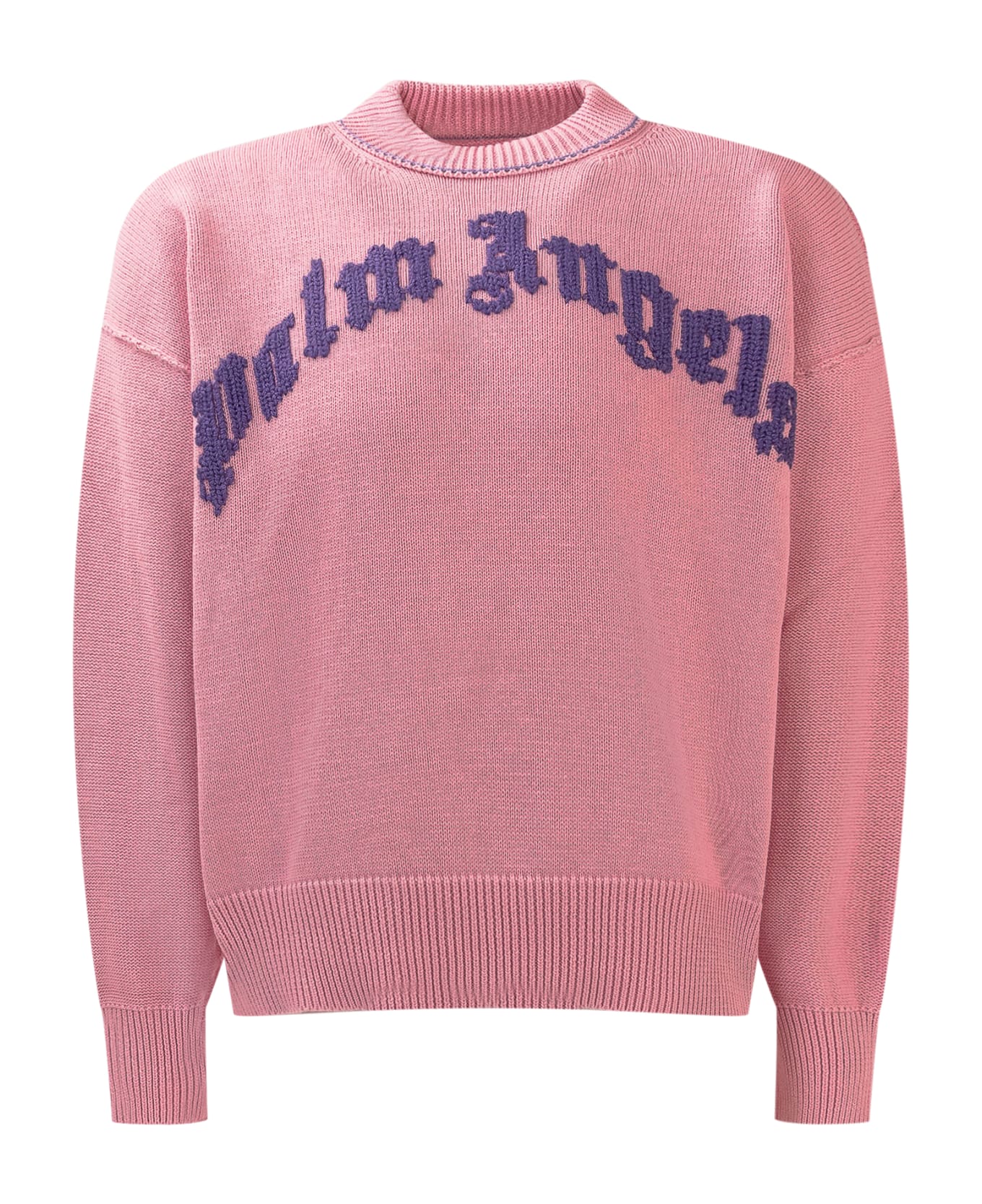 Palm Angels Logo Sweater - ROSE QUARTZ
