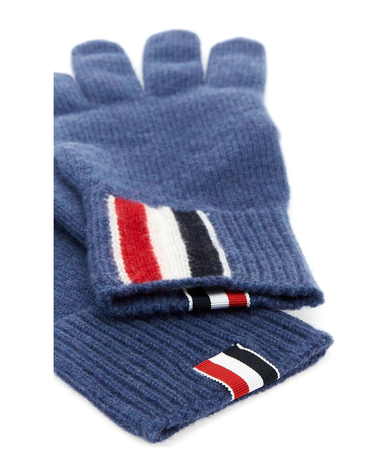 Thom Browne Air Force Blu Wool Gloves - Blue