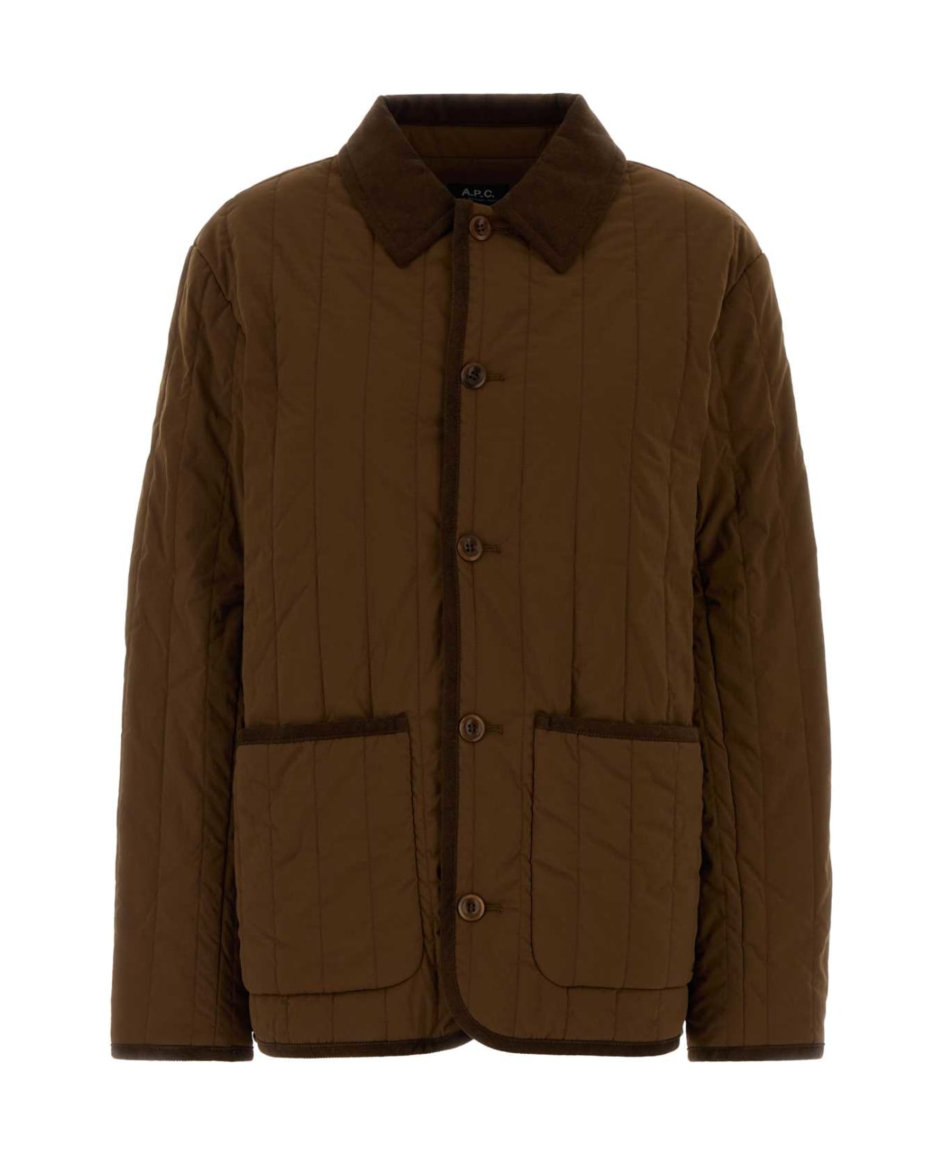 A.P.C. Brown Stretch Nylon Leone Jacket - BROWN
