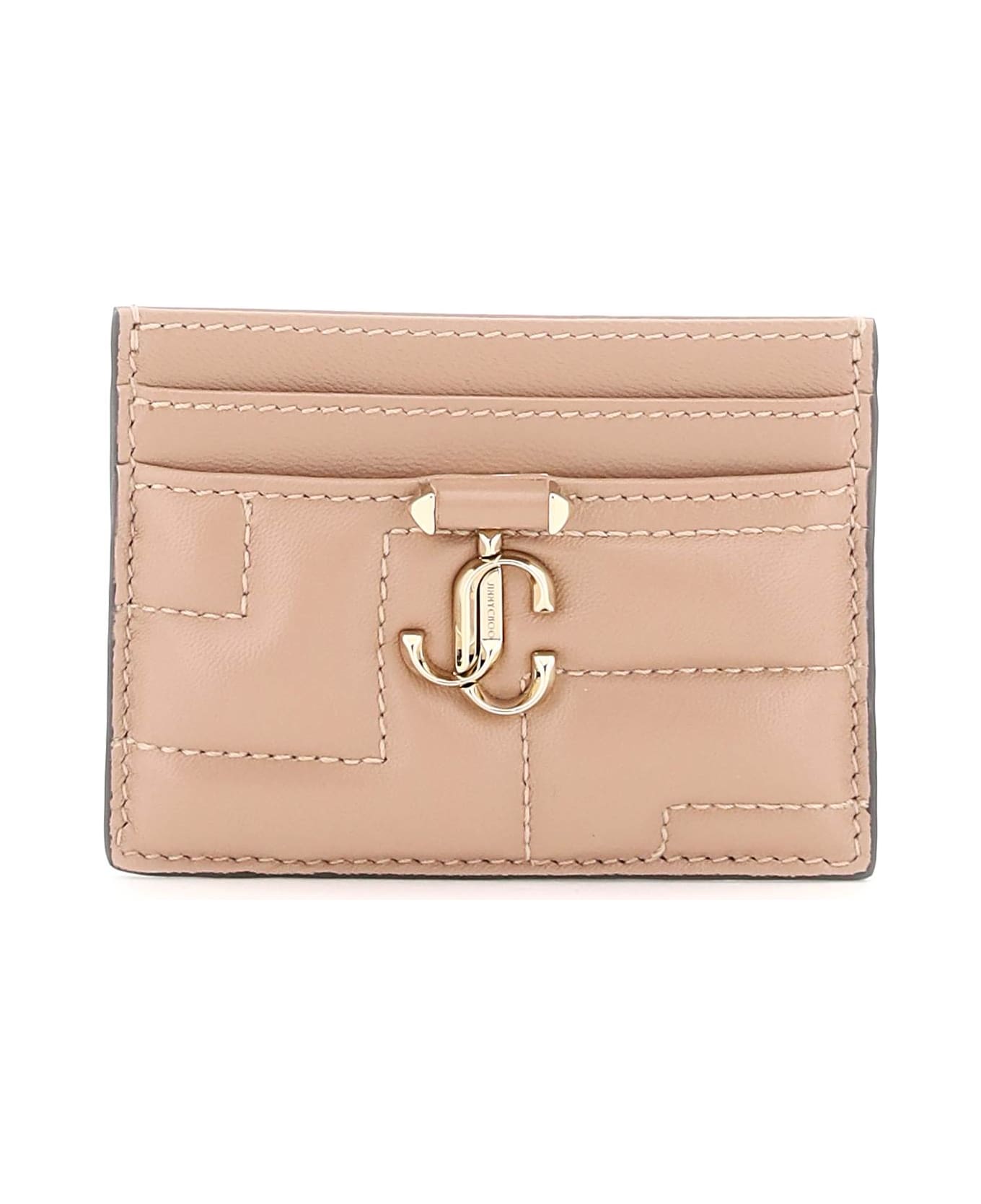 Jimmy Choo Quilted Nappa Leather Card Holder - BALLET PINK LIGHT GOLD (Pink)