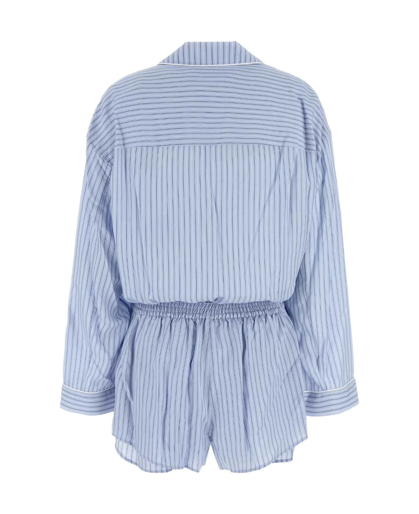 T by Alexander Wang Embroidered Lyocell Jumpsuit - OXFORDBLUEMULTI