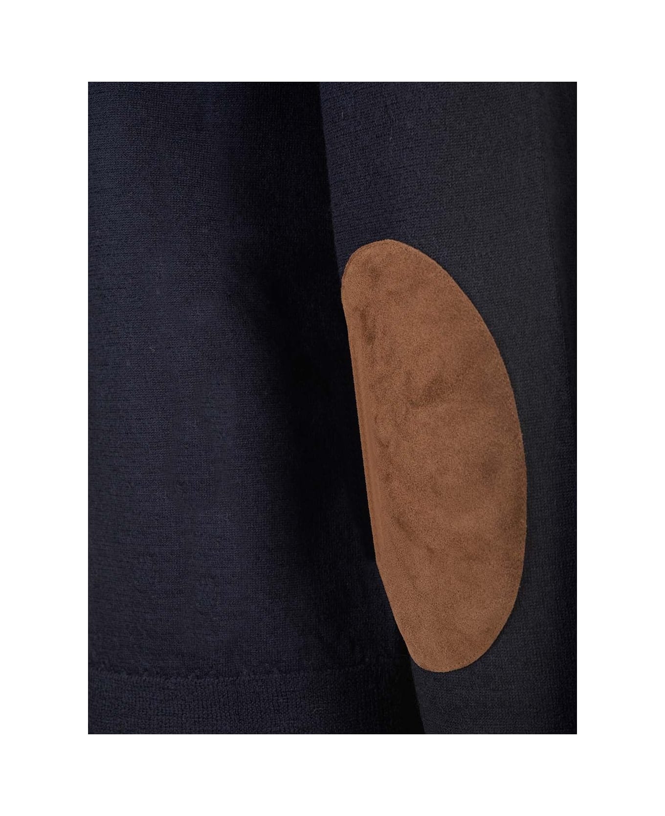 Maison Margiela Sweater With Suede Patches - Blue