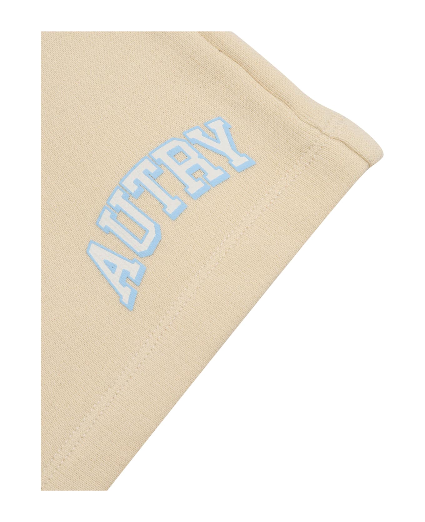 Autry Main Kids Jersey Cream Shorts - BEIGE