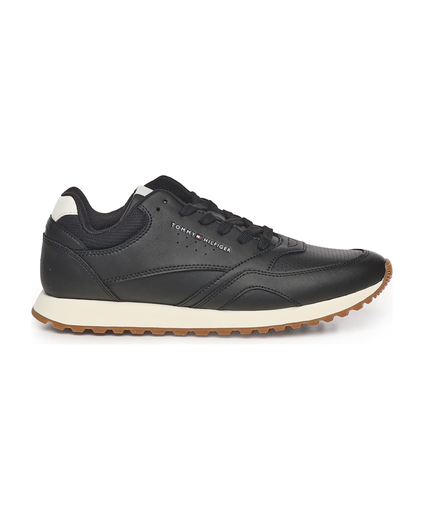 Tommy Hilfiger Leather Sneakers - Black