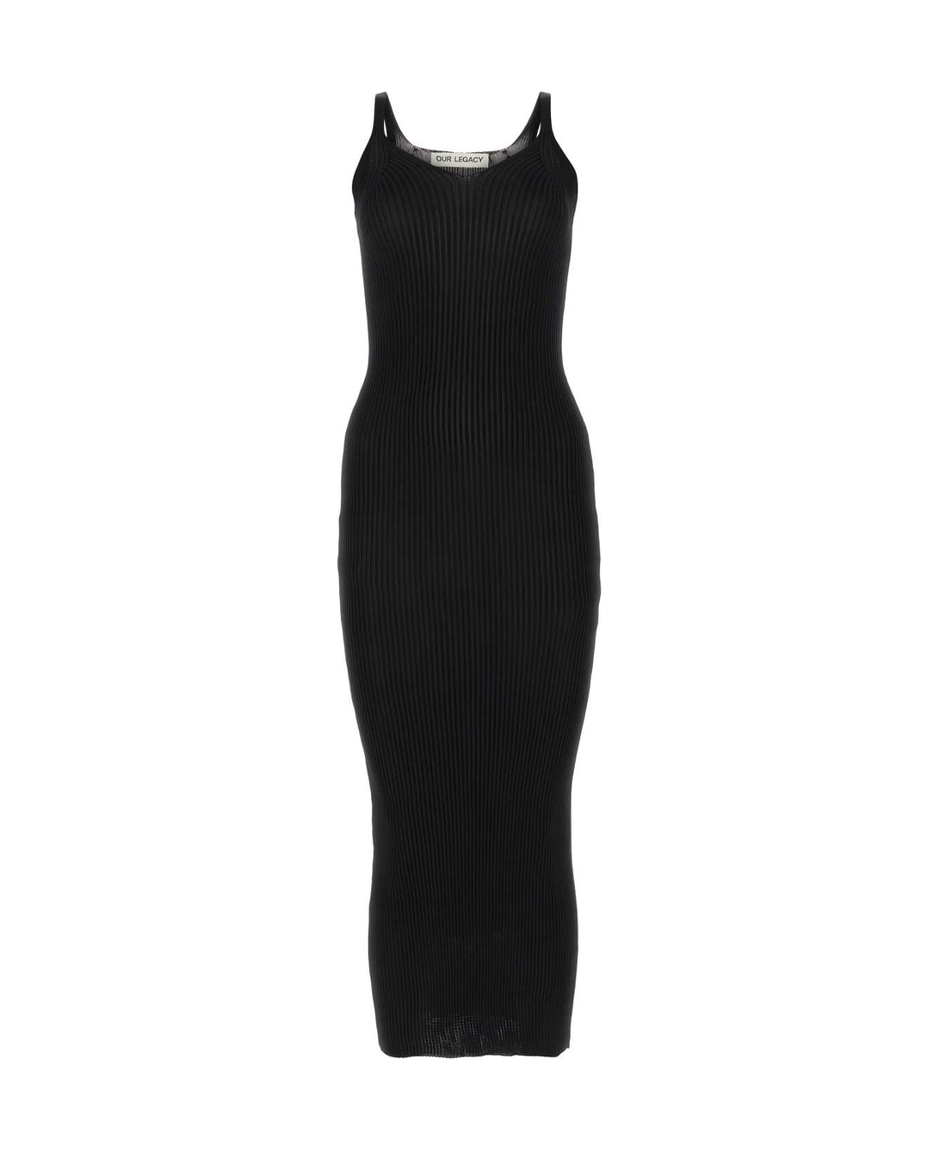 Our Legacy Black Polyester Dress - SUPERBLACKPERFORMANCEPOLY