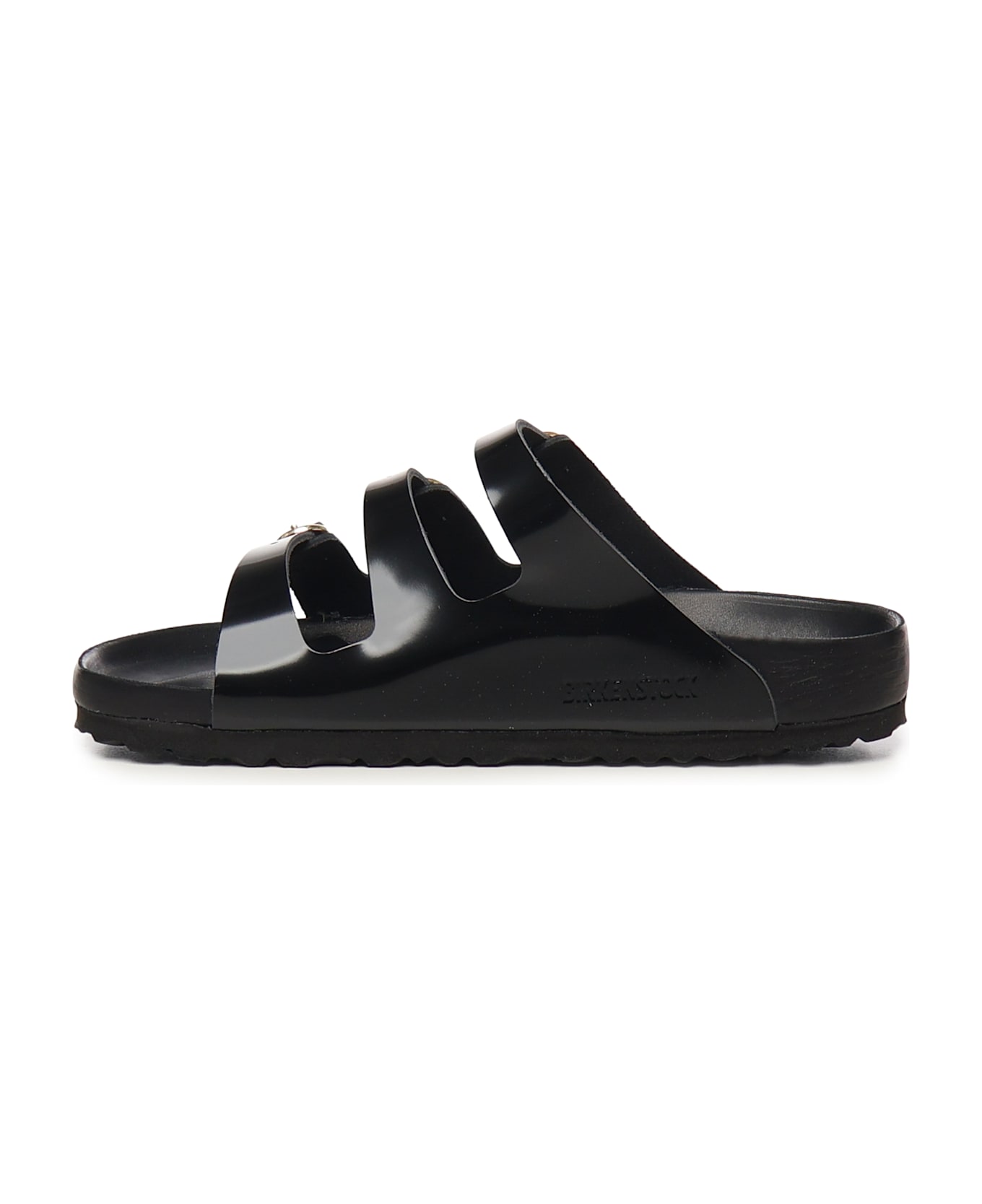 Birkenstock Florida Leather Sandals - shine black