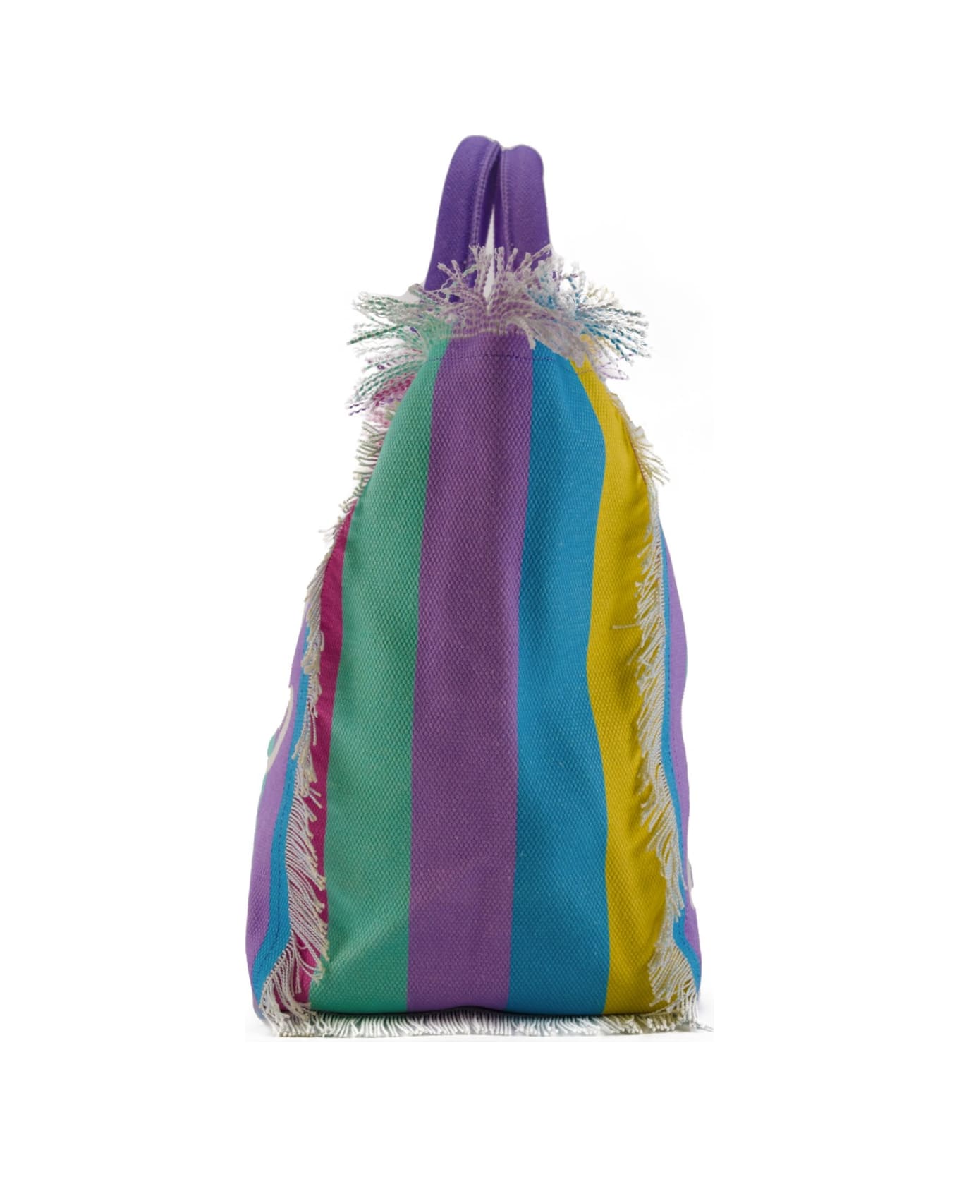 MC2 Saint Barth Vanity Striped Pop Bag In Canvas - Multicolor