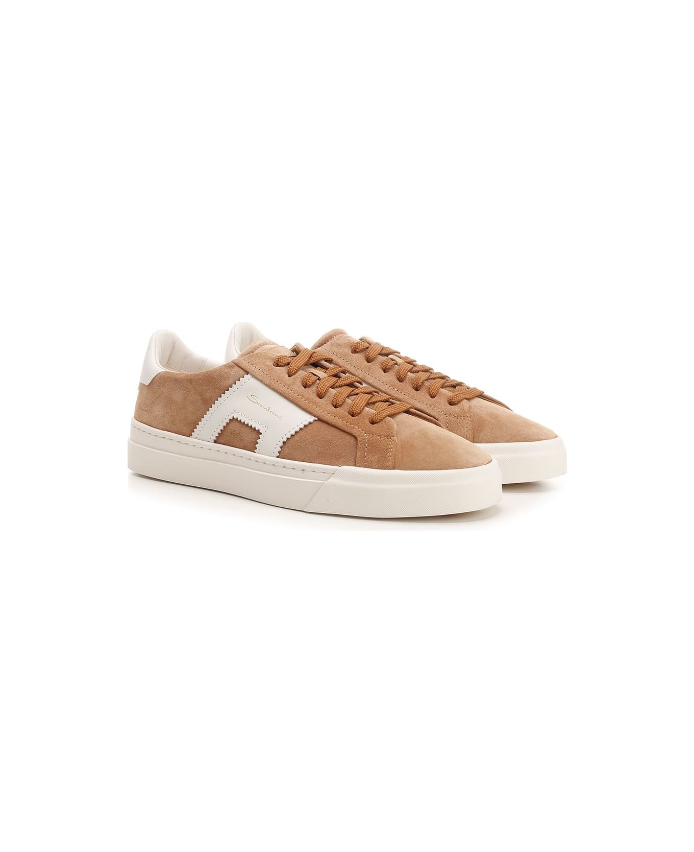 Santoni 'double Buckle' Sneakers - Beige