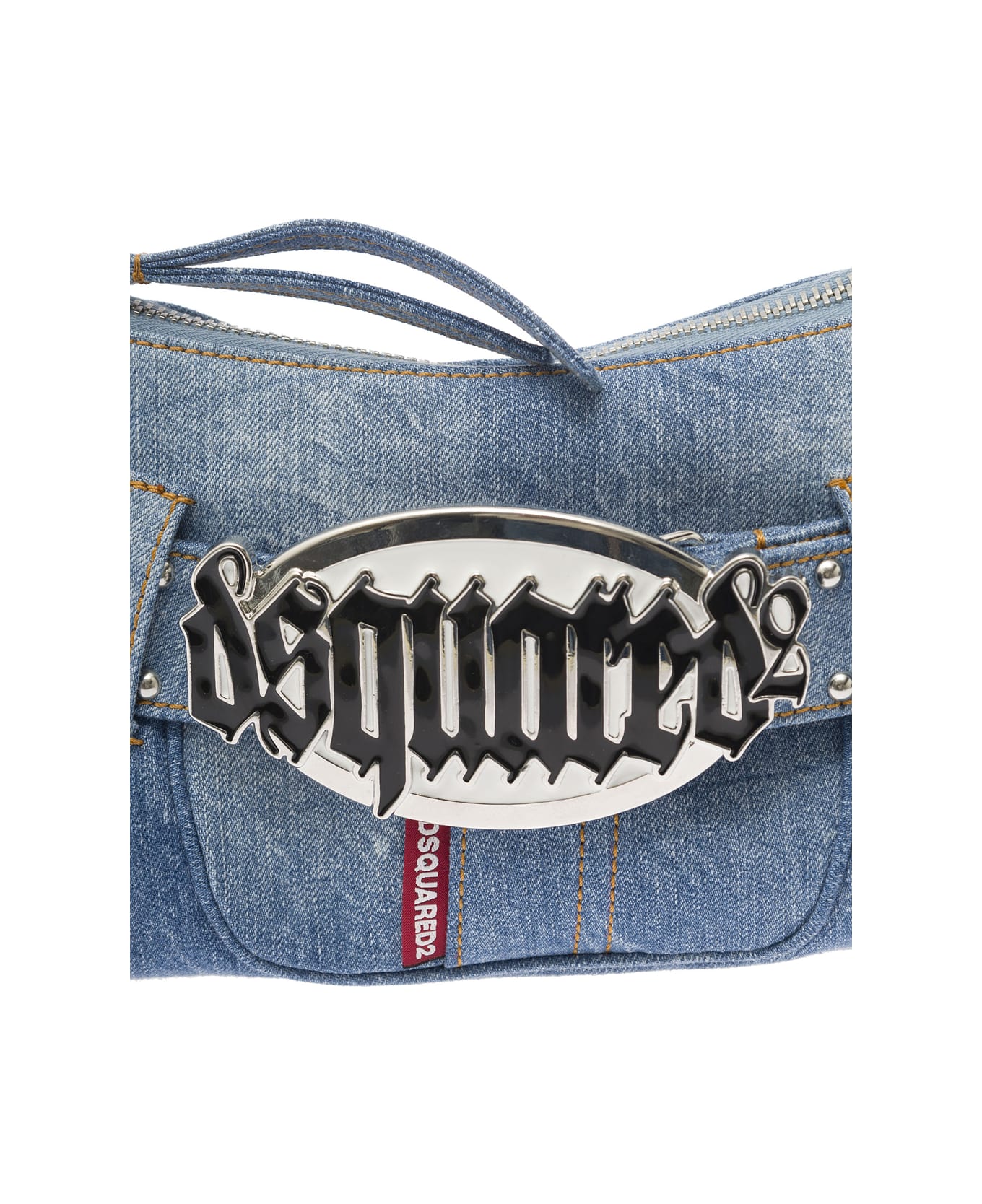 Dsquared2 'gothic' Light Blue Crossbody Bag With Belt Dsquared2 In Denim Woman - Light blue