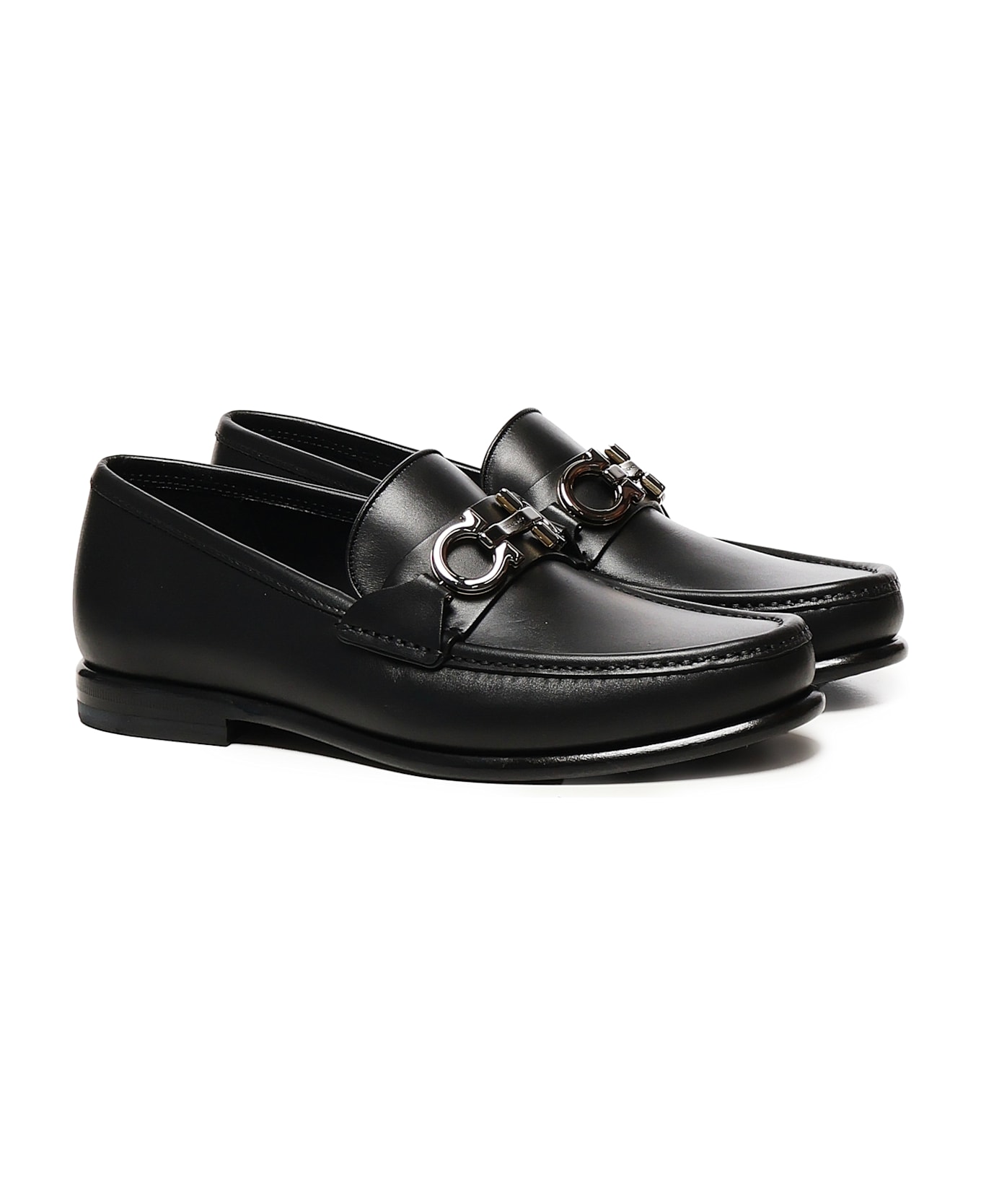 Ferragamo Gancini Loafers - Black