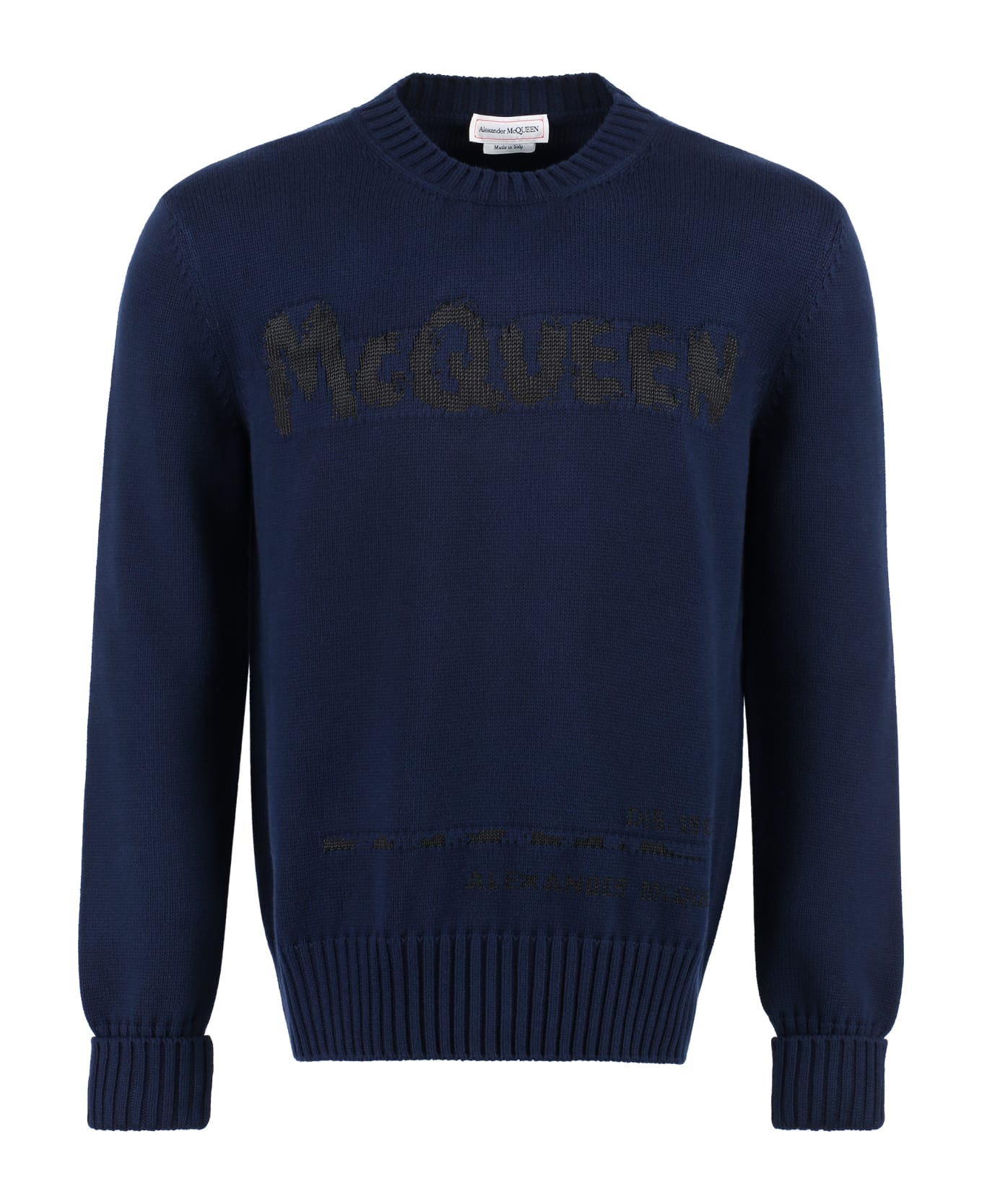 Alexander McQueen Long Sleeve Crew-neck Sweater - blue