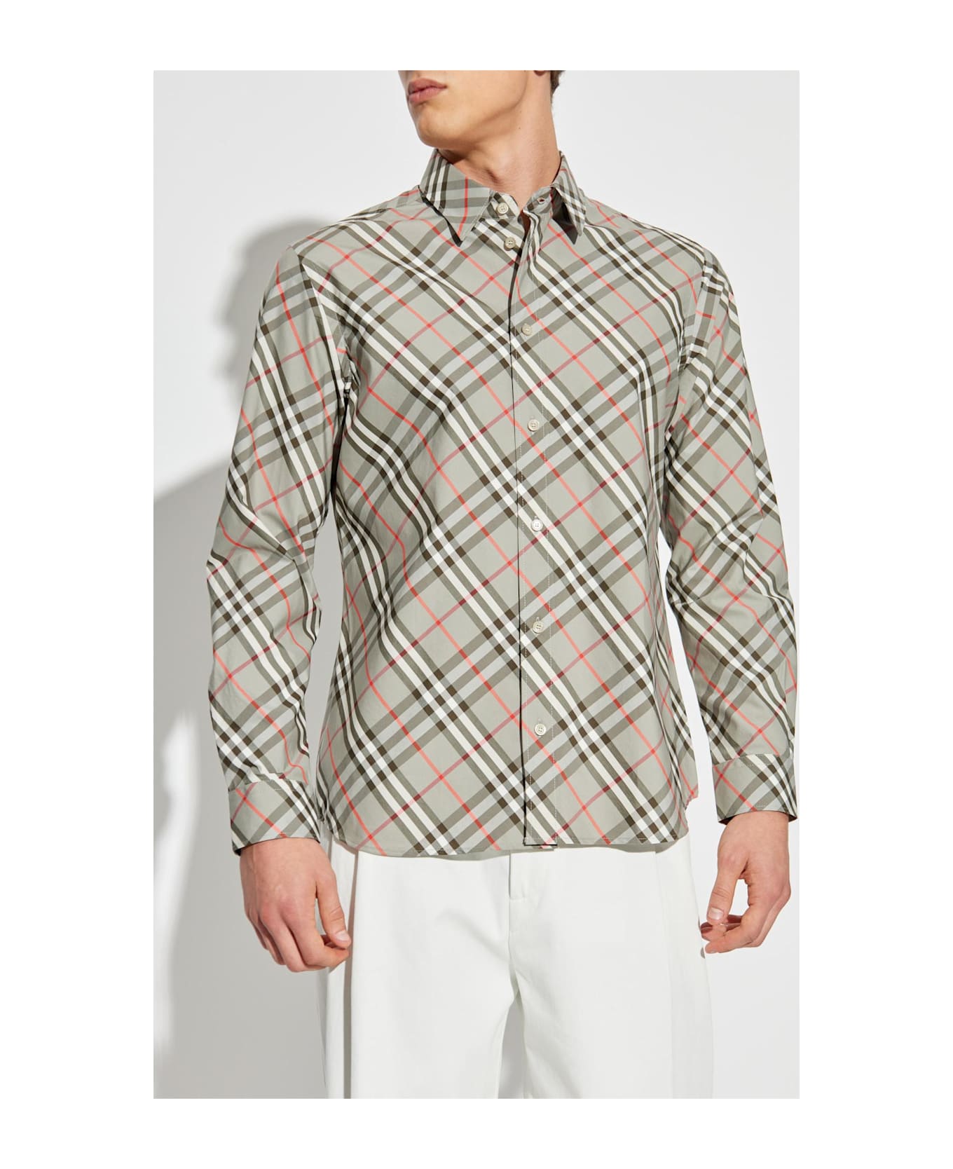 Burberry Plaid Patterned Shirt - Grey