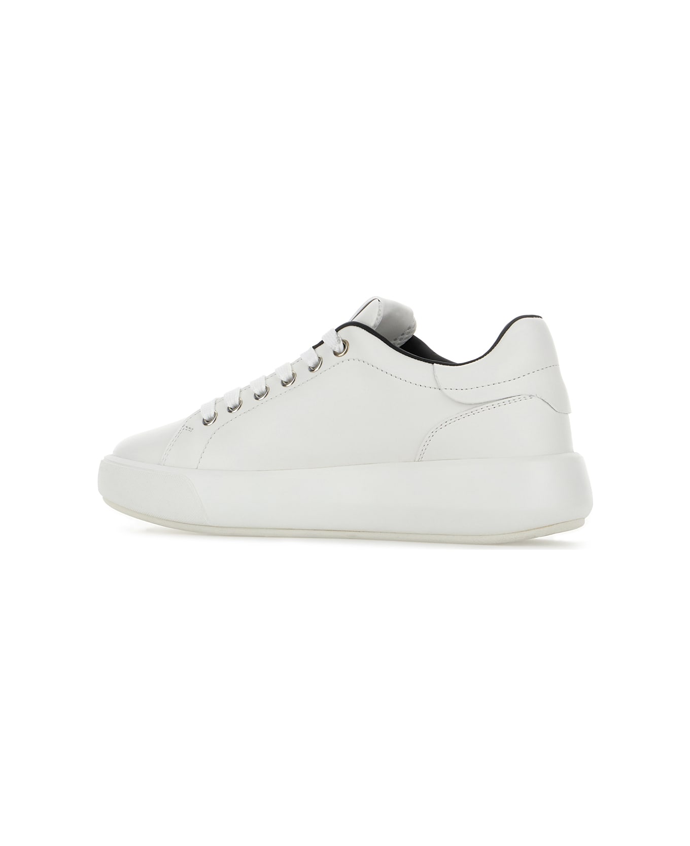 Stuart Weitzman White Leather Sneakers - WHITE BLACK