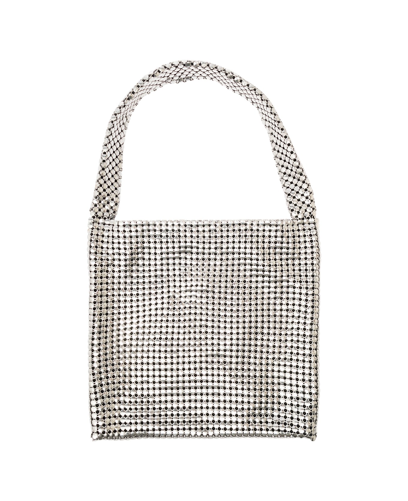 Paco Rabanne 'pixel' Silver-tone Tote Bag In Metallic Mesh Woman - Metallic