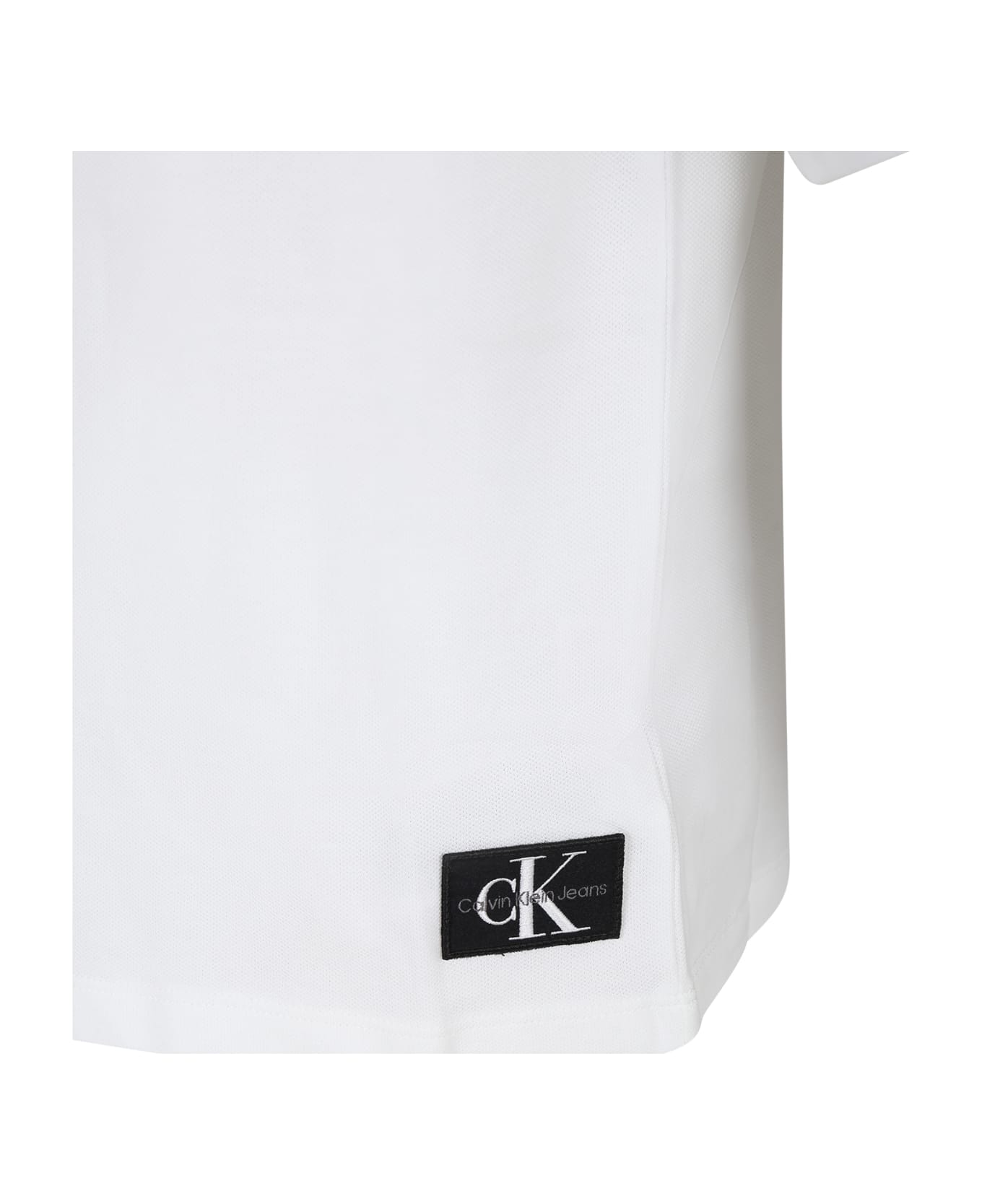 Calvin Klein White T-shirt For Boy With Logo - White