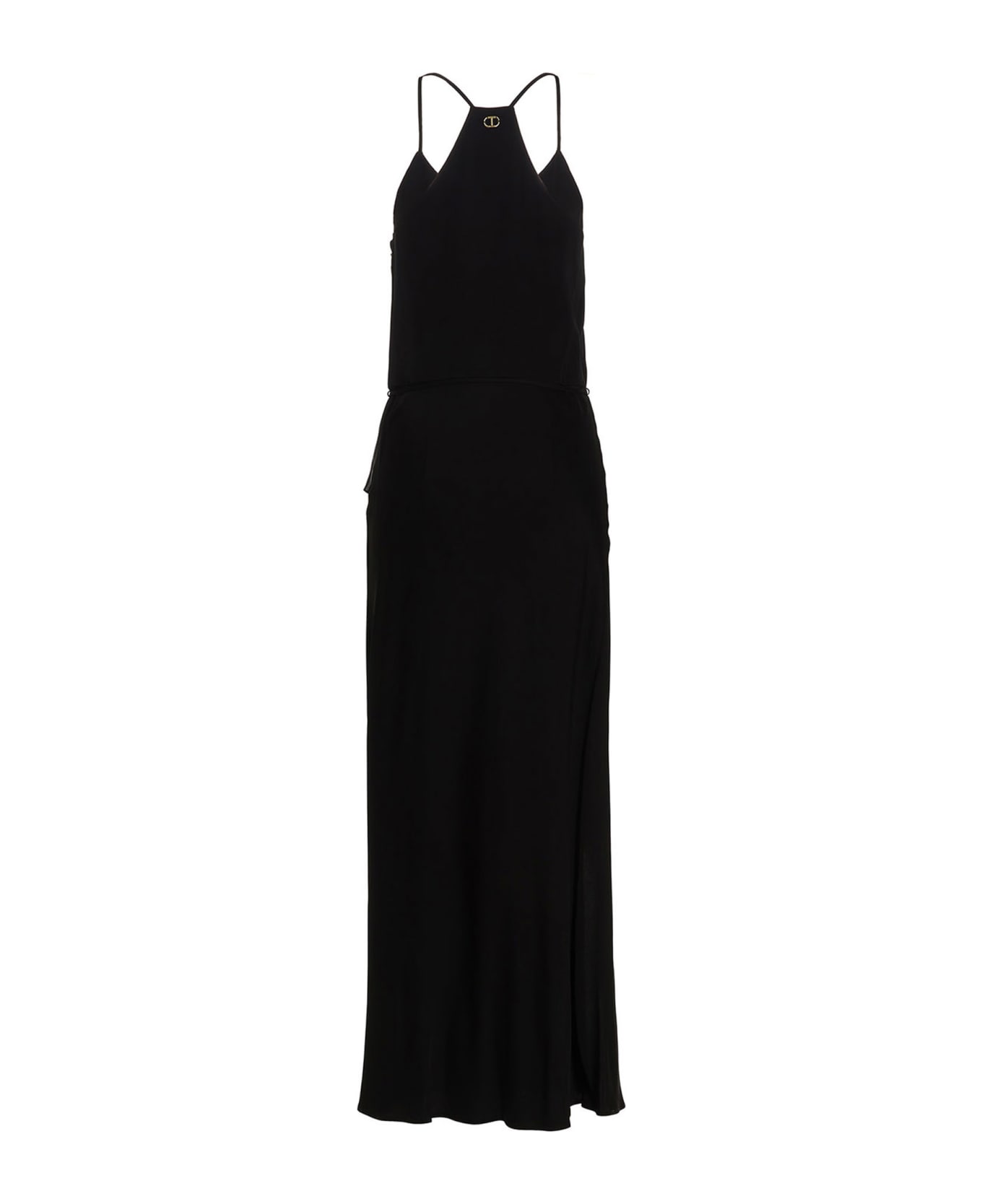 TwinSet Satin Maxi Dress - Black   ワンピース＆ドレス