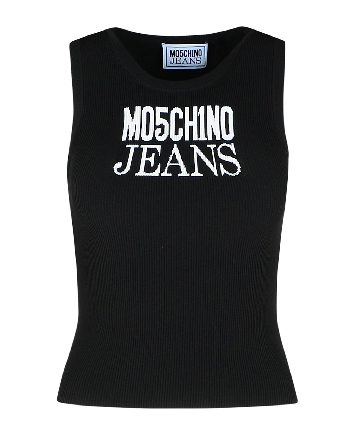 M05CH1N0 Jeans Black Viscose Blend Tank Top - BLACK