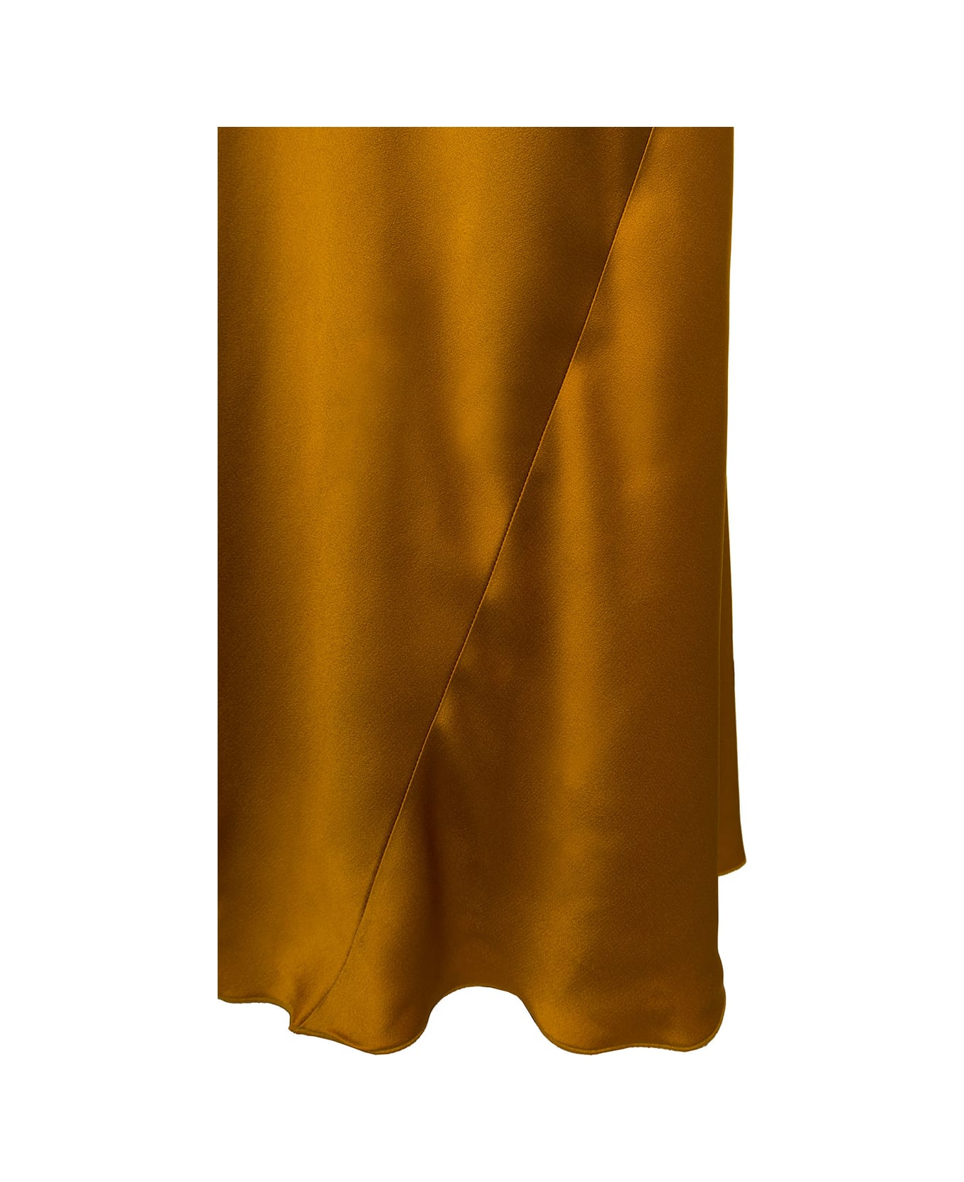 Victoria Beckham Maxi Orange Slip Dress In Fluid Acetate Blend Woman - Orange