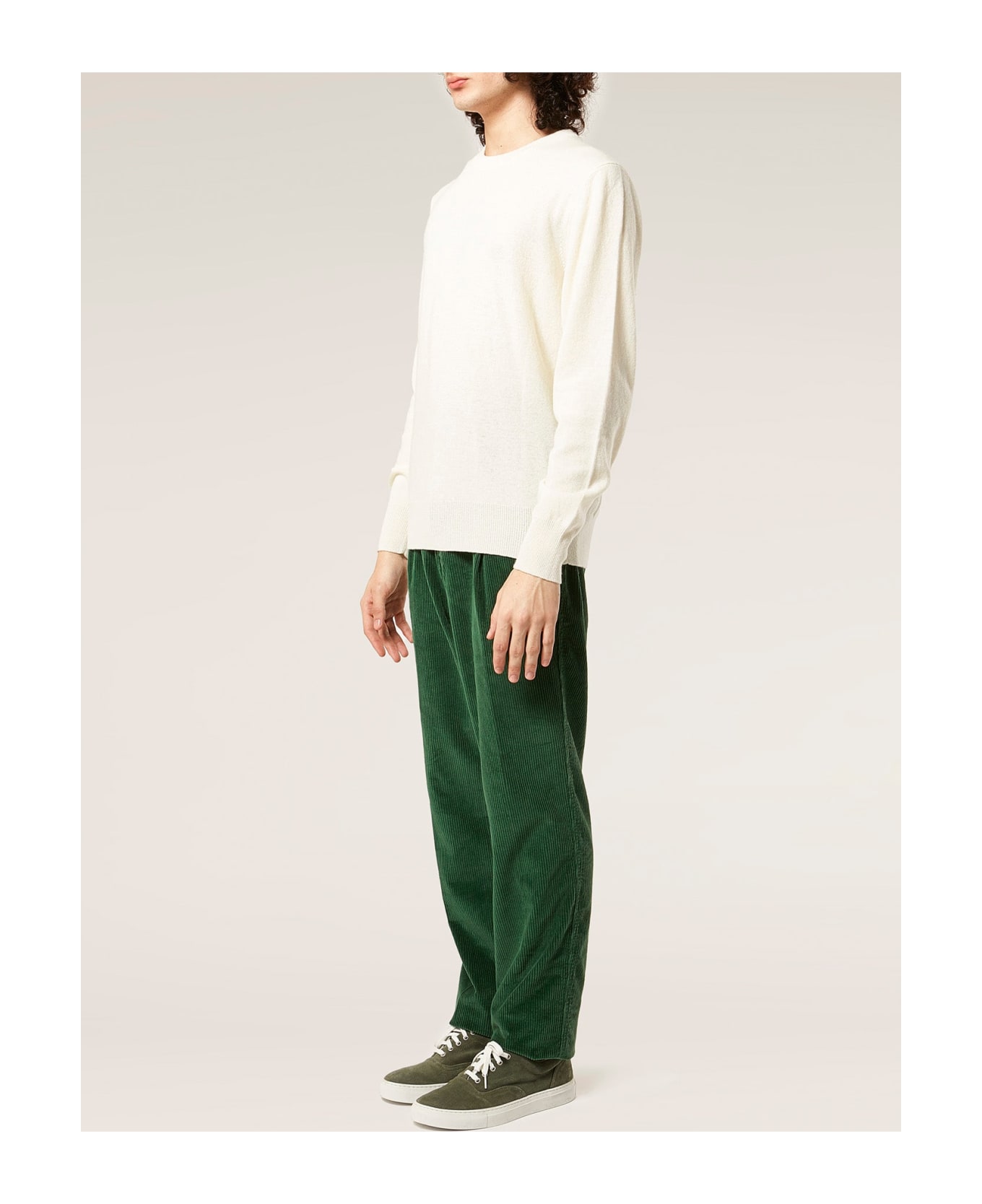 doppiaa Aantioco Single Pleatd Cotton Corduroy Trousers