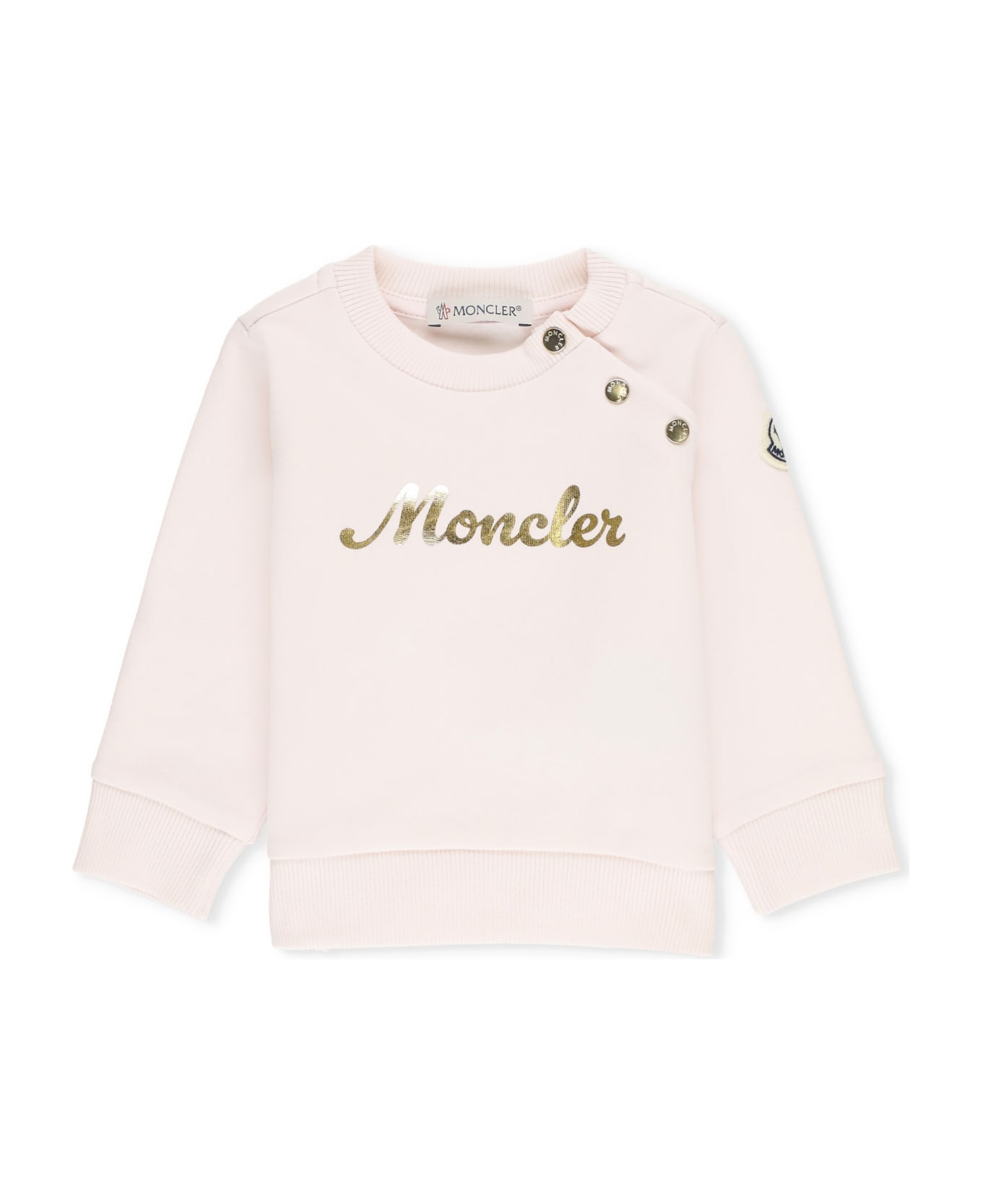 Moncler Cotton Sweatshirt With Print - Pink