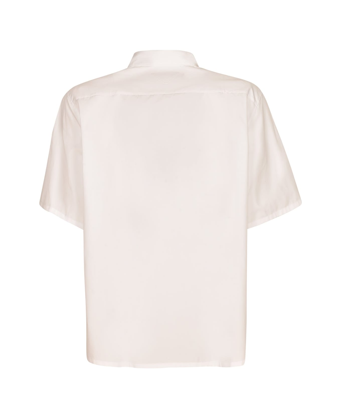 Prada Rose-appliqué Short-sleeved Shirt - Bianco+nero