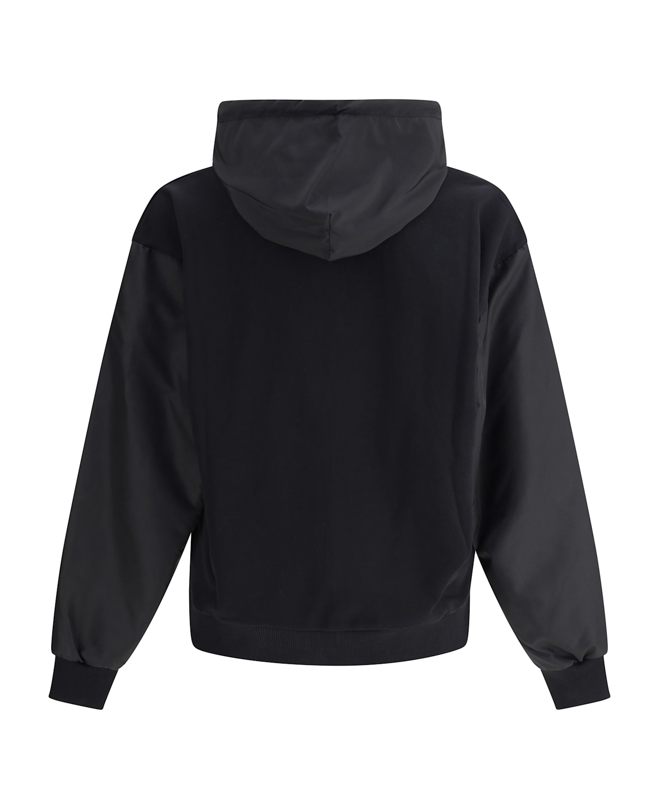 GCDS Zippered Hoodie - BLACK/BLACK/BLACK