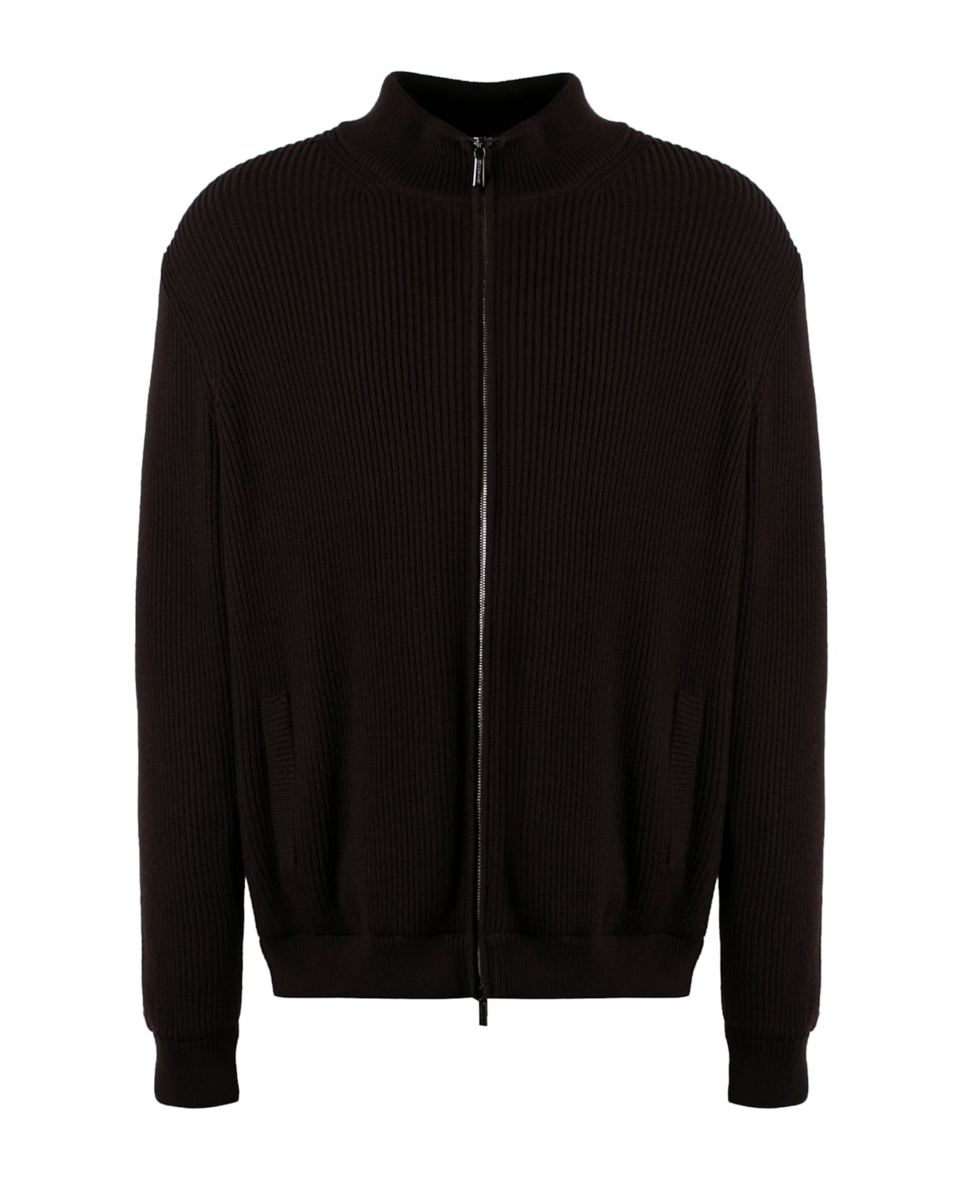 Moorer Arena Zipped Cardigan - brown
