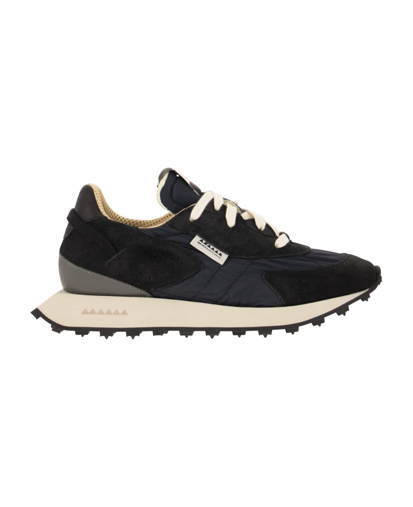 RUN OF Kripto M - Suede And Nylon Trainers - Blue
