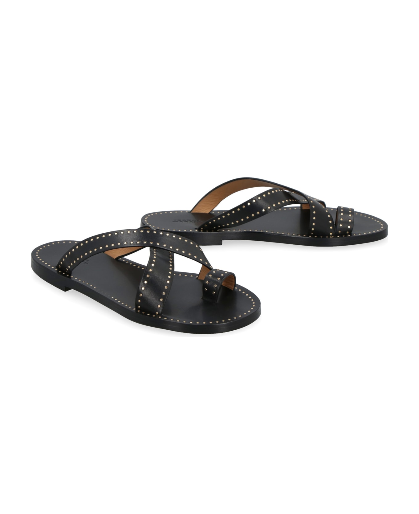 Isabel Marant Jinsay Leather Flat Sandals - black サンダル