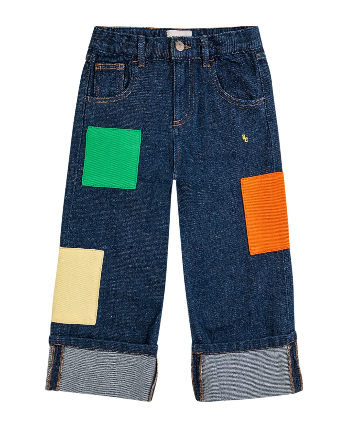Bobo Choses Denim Jeans For Kids With Multicolor Patches And Logo - Denim