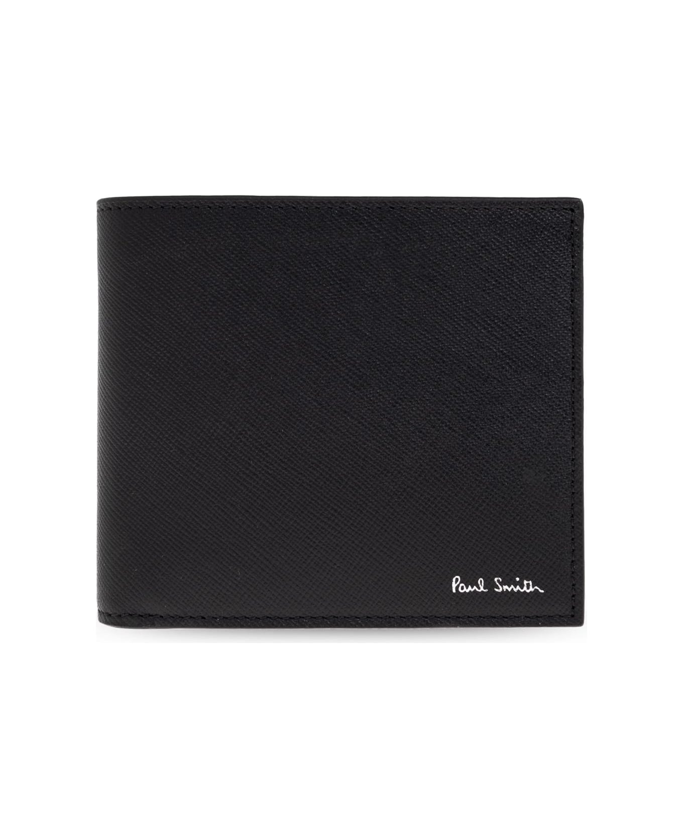 Paul Smith Leather Wallet With Logo - Black