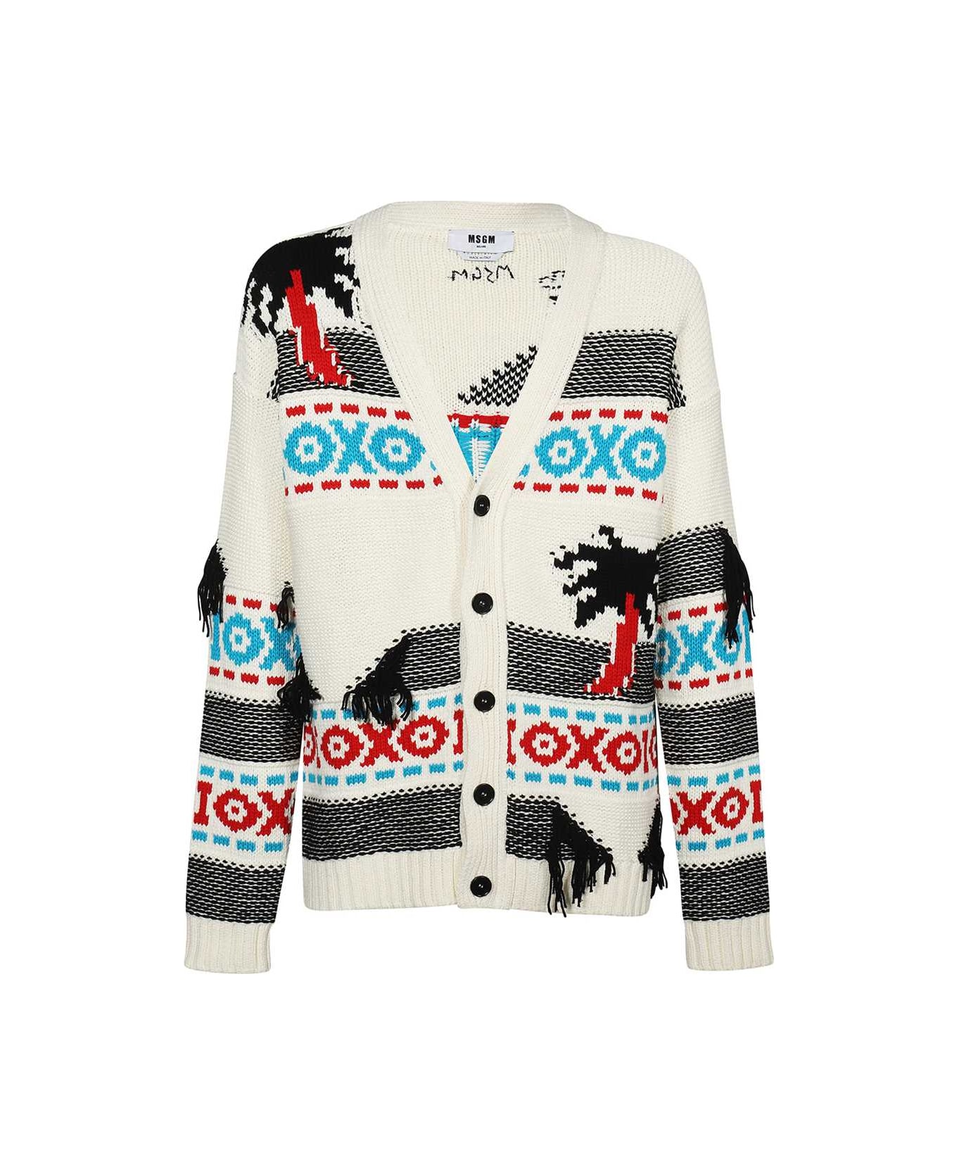 MSGM Cotton Fringed Cardigan - Ivory